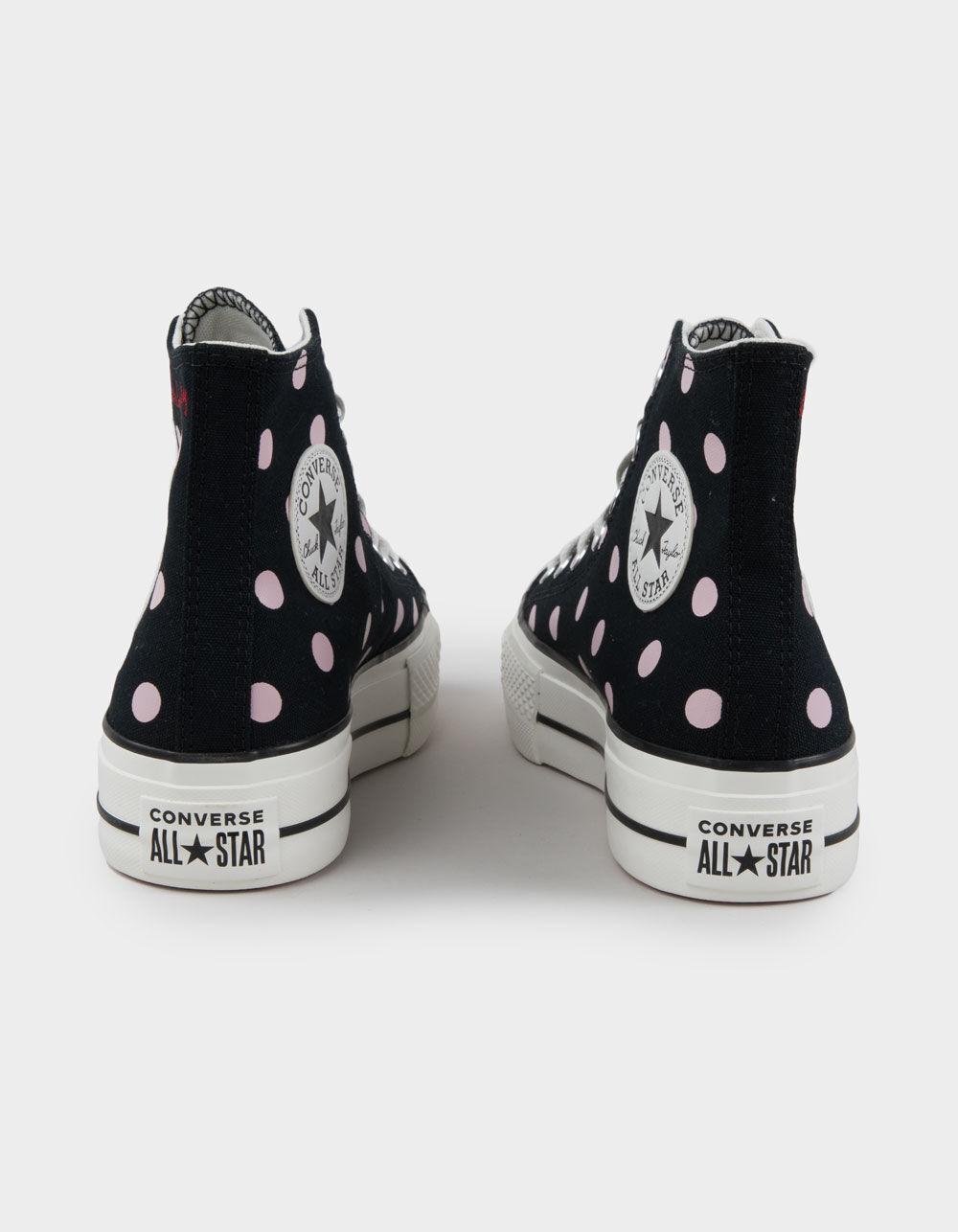 CONVERSE Chuck Taylor All Star Lift Womens Platform Polka Dot Shoes Product Image