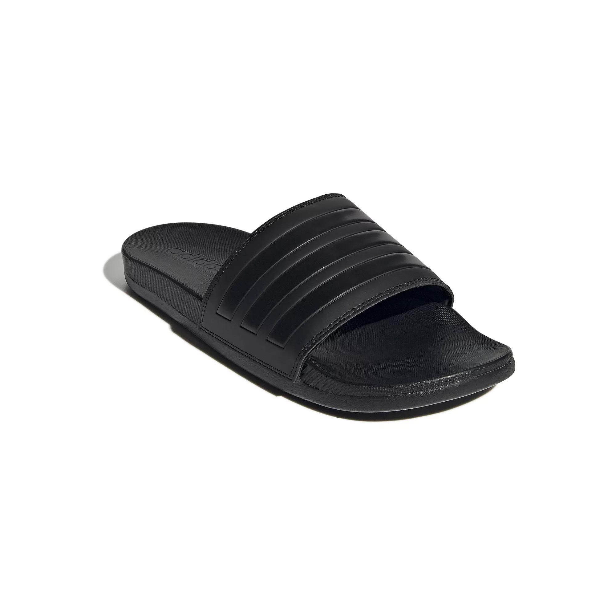 adidas Adilette Stripe Comfort Men's Slide Sandals, Size: 15, Black Black Black Product Image