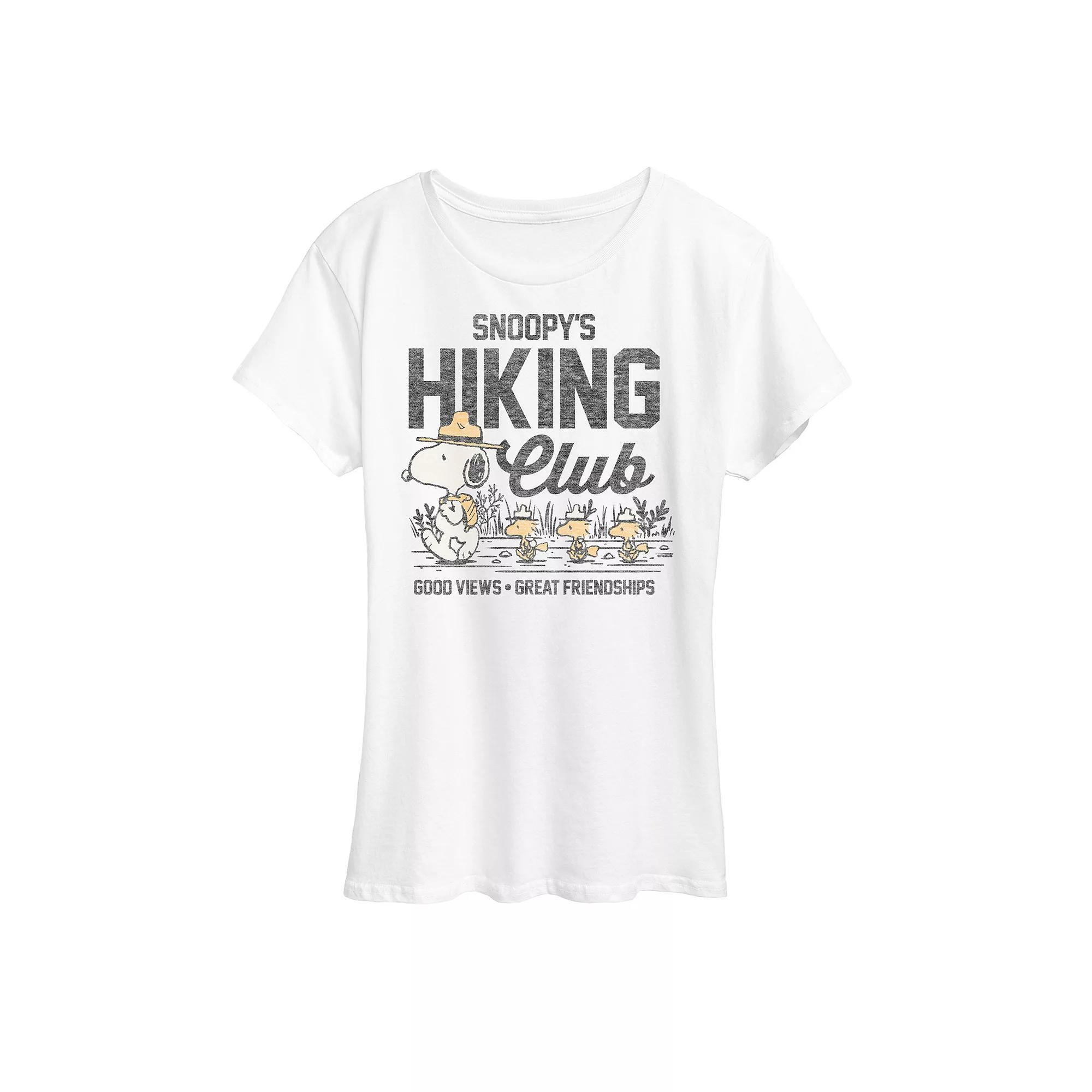 Womens Peanuts Snoopys Hiking Club Graphic Tee Product Image