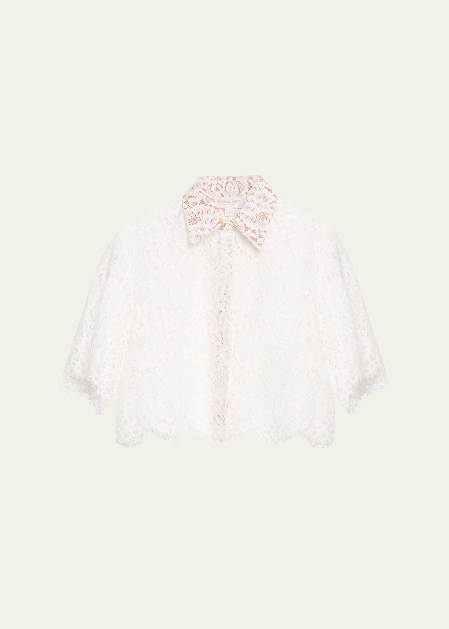 Lace Button-Front Shirt Product Image