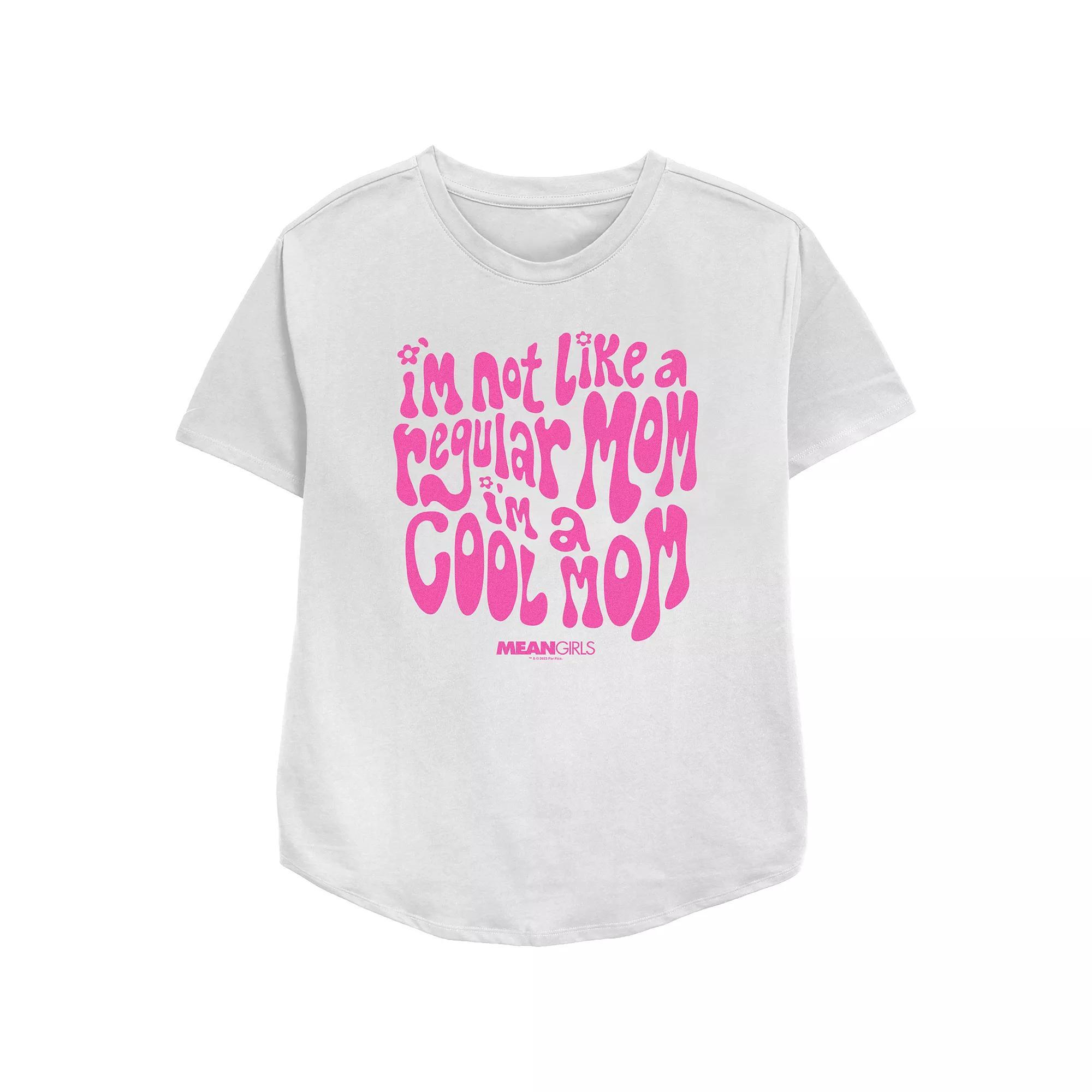 Womens Mean Girls Im Not A Regular Mom Im A Cool Mom Groovy Font Relaxed Fit Graphic Tee Product Image