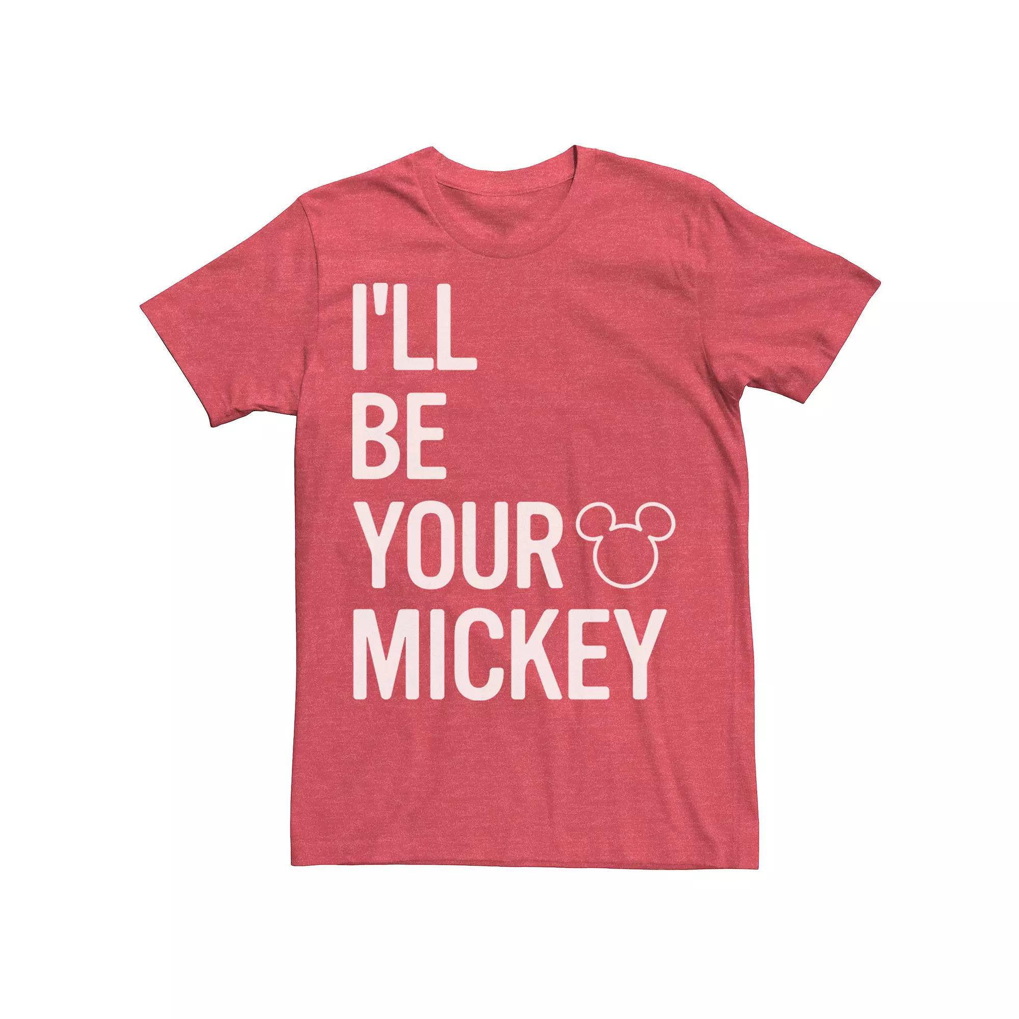 Disney's Mickey Mouse I'll Be Your Mickey Word Stack Logo Men's Tee, Size: XL, Red Grey Product Image