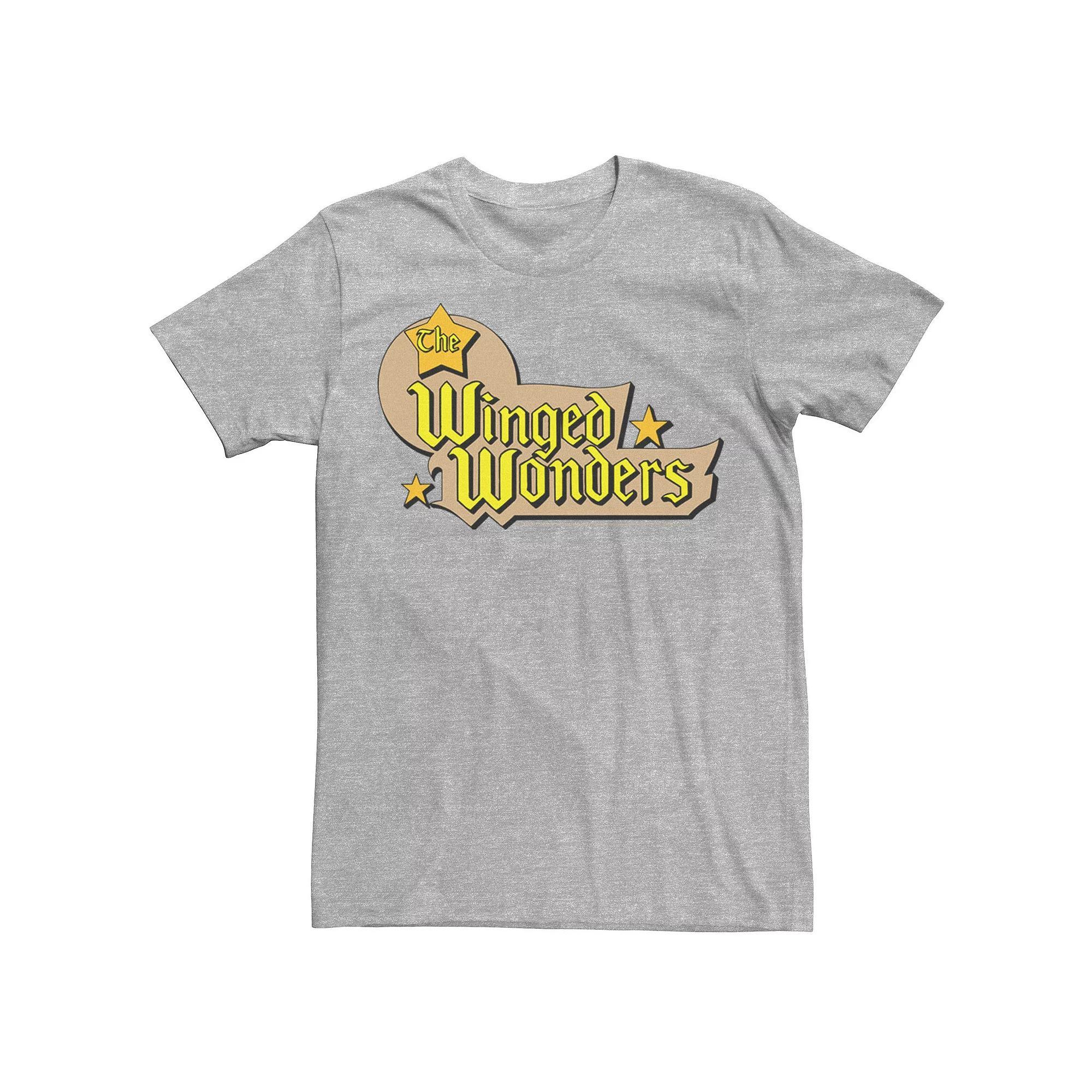 Men's DC Comics The Winged Wonders Text Logo Tee, Size: Medium, Athletic Grey Product Image