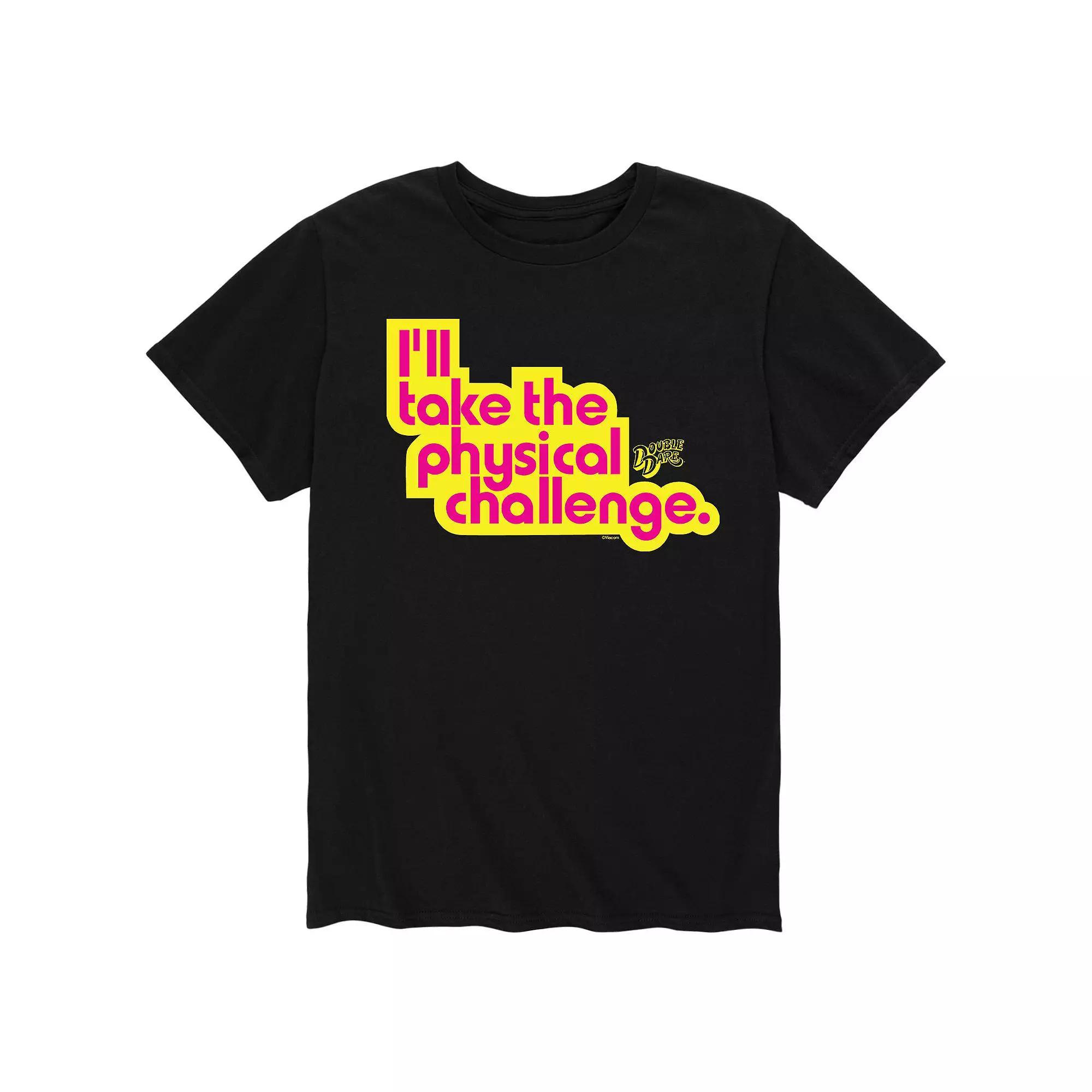Mens Double Dare Challenge Pink Letters Tee Product Image