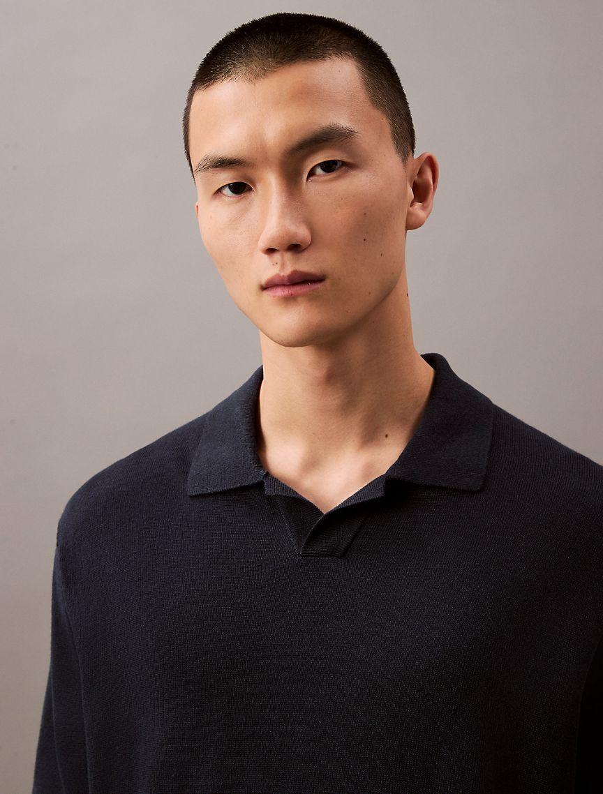 Linen Blend Polo Shirt Product Image