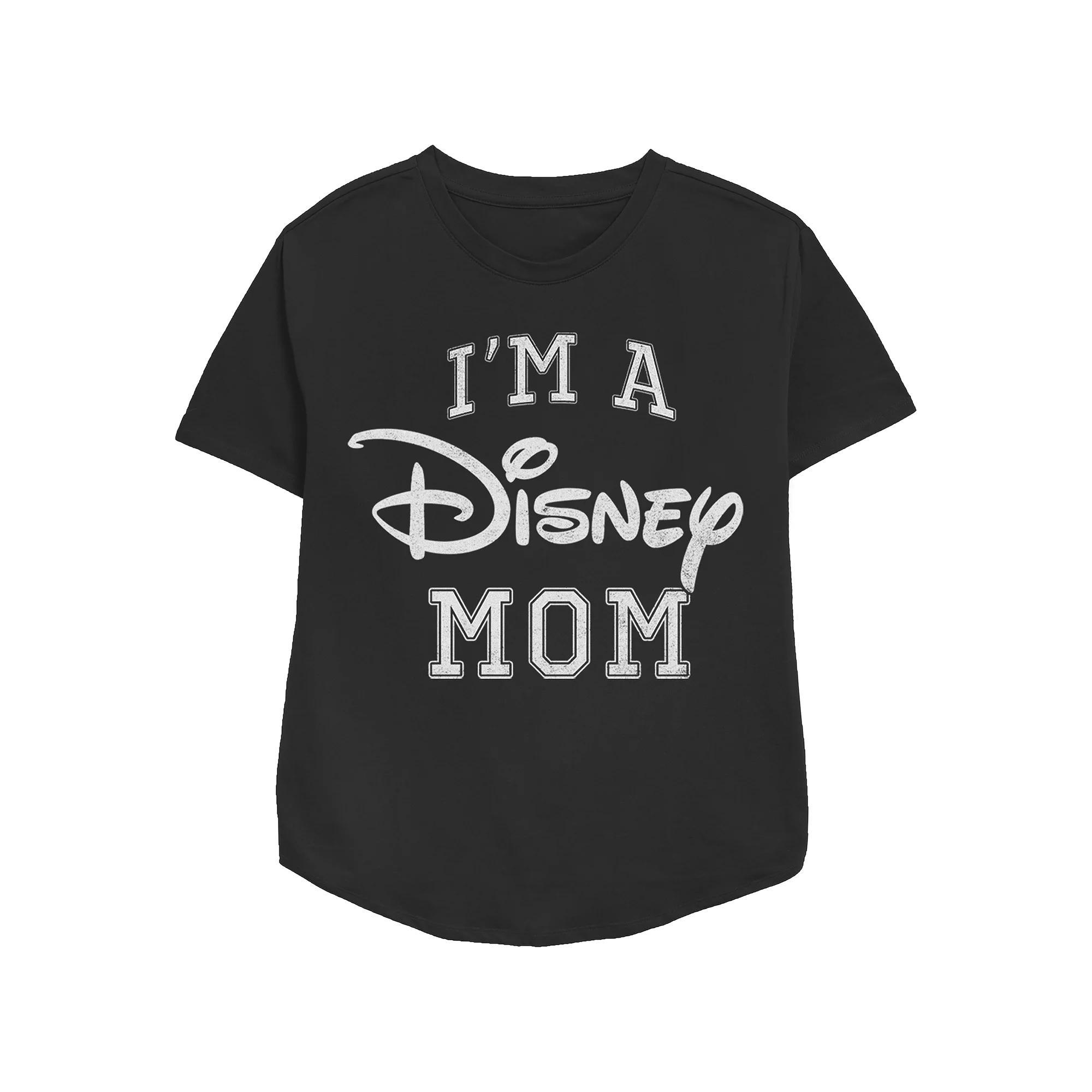 Disneys Im A Disney Mom Varsity Style Relaxed Fit Womens Graphic Tee Pink Product Image