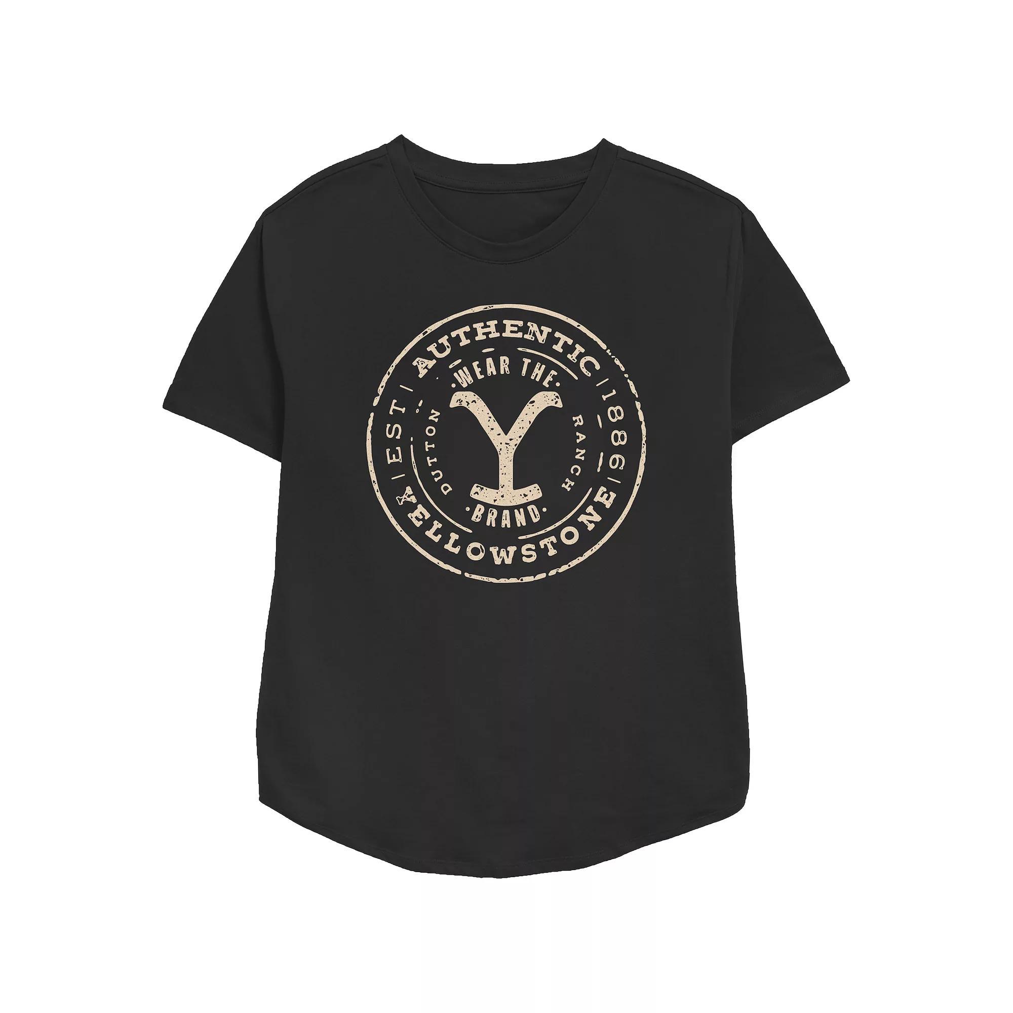 Women's Yellowstone Authentic Wear The Brand Est. 1886 Relaxed Fit Graphic Tee, Size: XS, Black Product Image