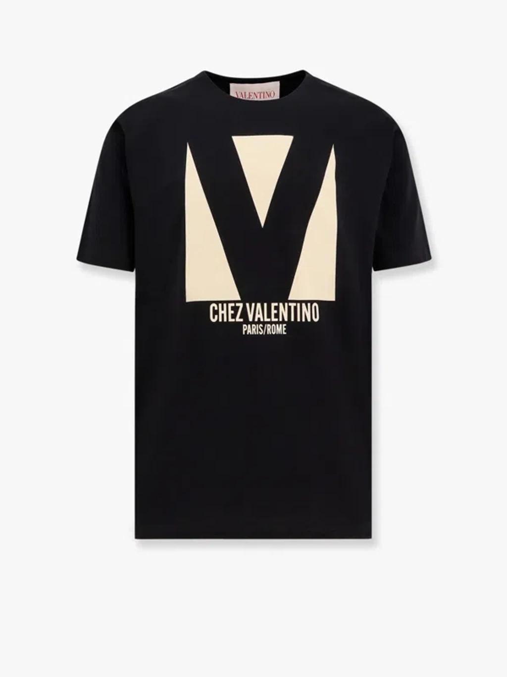 VALENTINO Crew Neck Short Sleeves T-shirts In Black Product Image