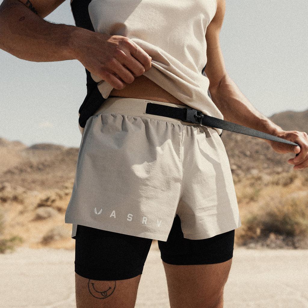 0786. Ripstop 3" Belt Pack Short - Beige/Black Product Image