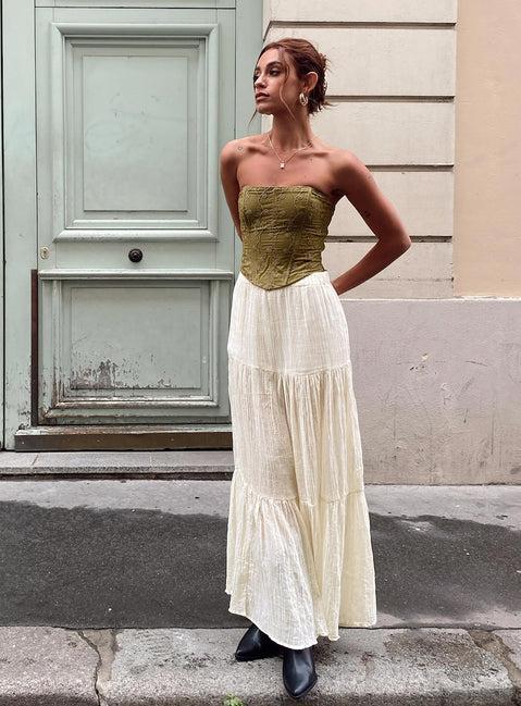 Gilchrist Low Rise Maxi Skirt Ivory Low impact Product Image