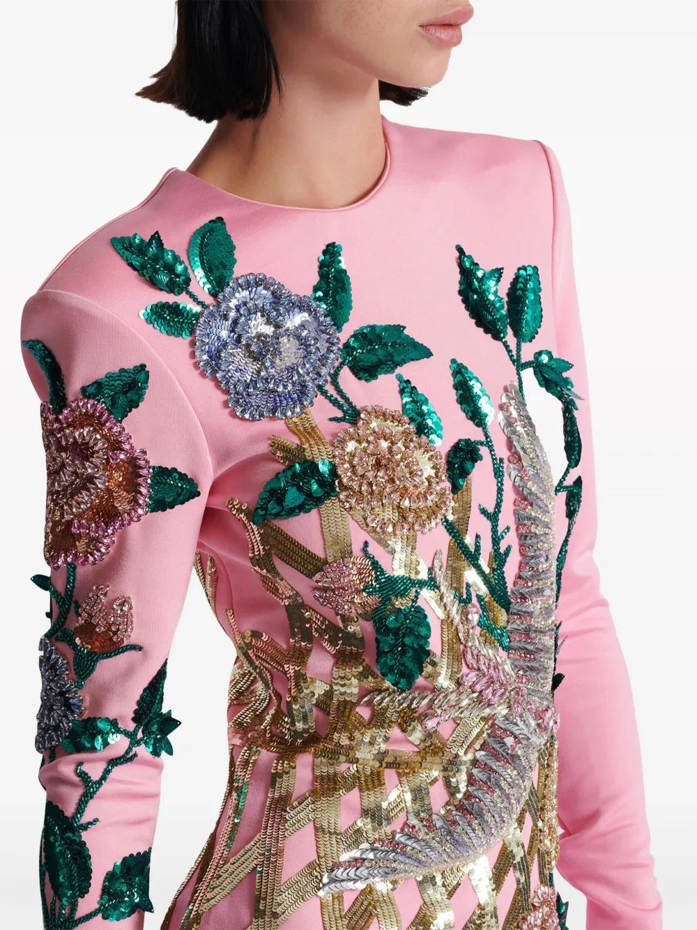 long-sleeved sequinned minidress Product Image