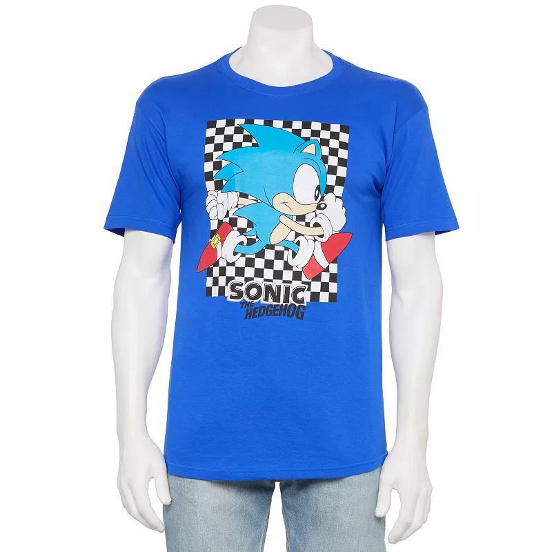 Men's Bioworld Sonic Classic Checker Run Graphic Tee, Size: XL, Royal Product Image