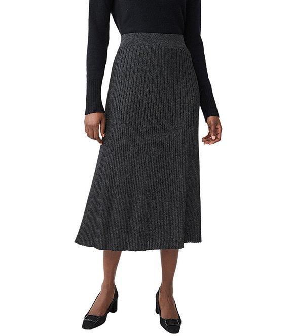 J.McLaughlin Sutton Rib Knit High Rise A-Line Skirt Product Image