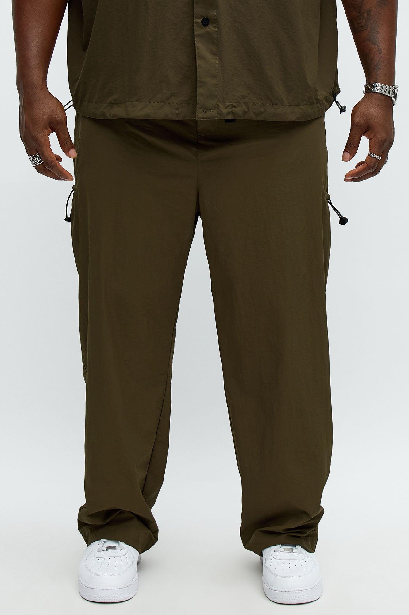 Straight Philip Nylon Pant - Olive Product Image