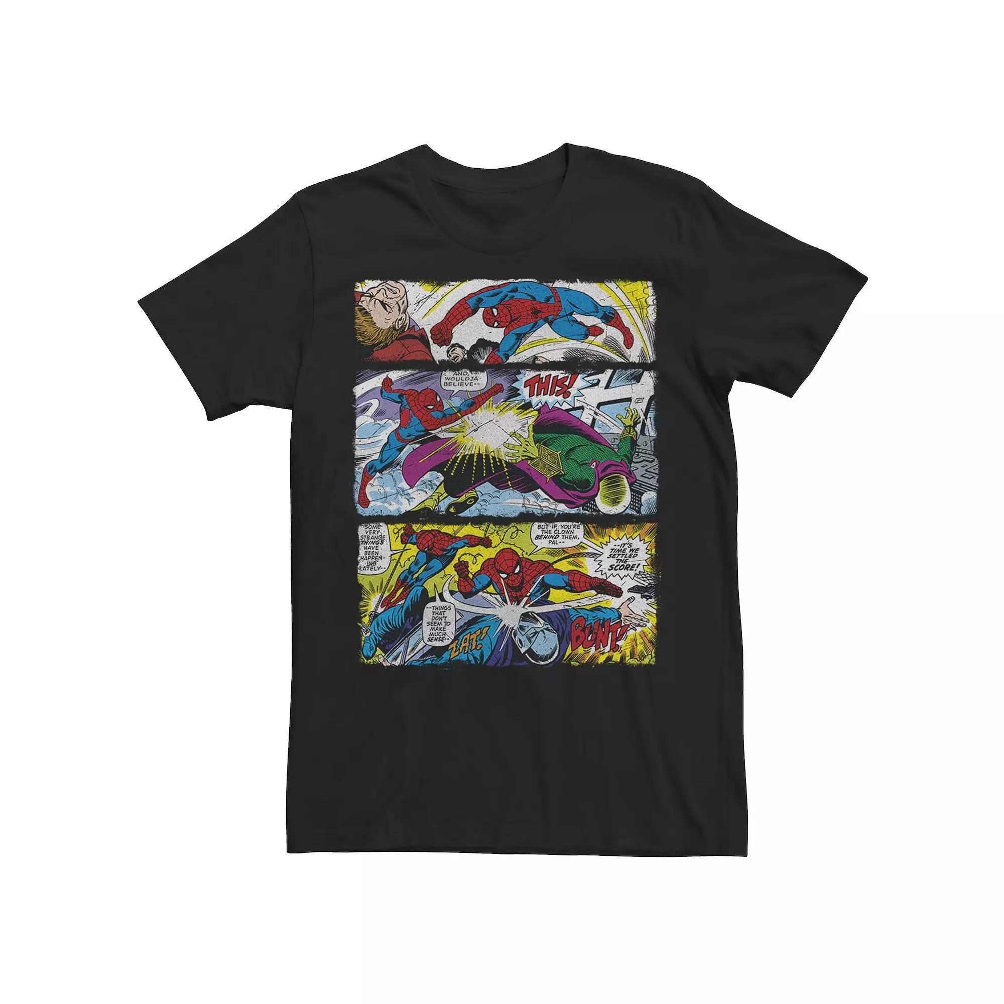 Men's Marvel Spider-Man Comic Panels Tee, Size: Medium, Black Product Image