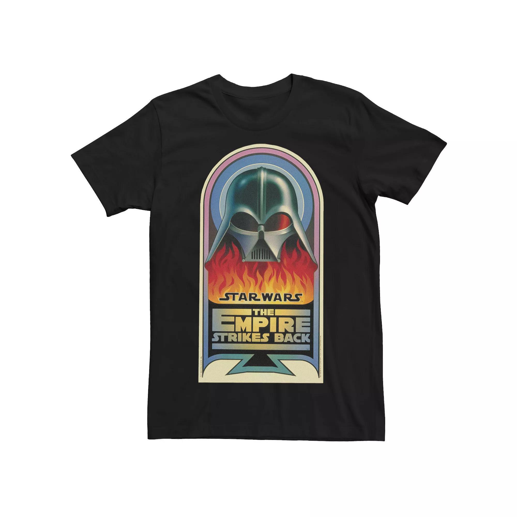 Men's Star Wars Empire Strikes Back Vader Flame Poster Tee, Size: XXL, Black Product Image