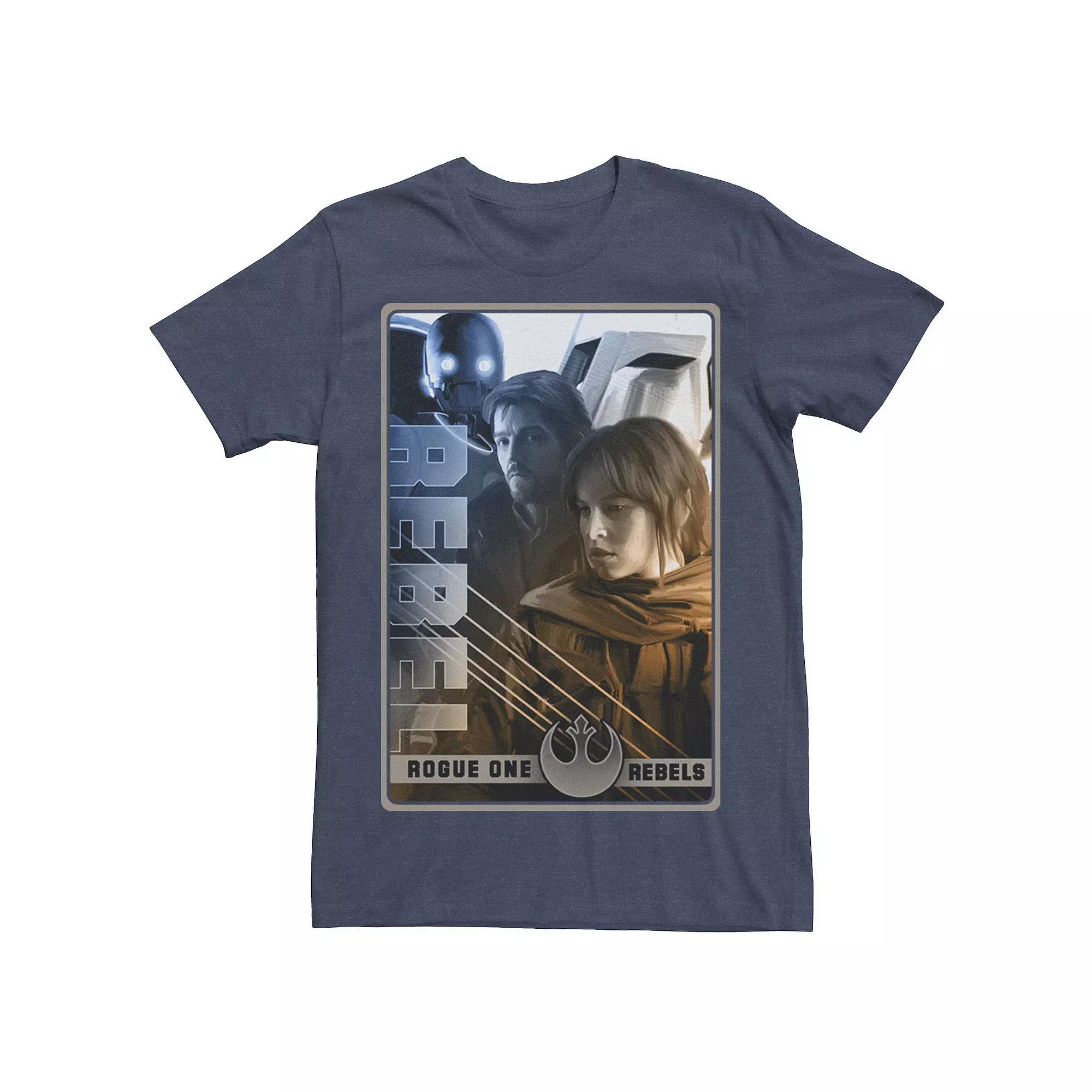 Men's Star Wars Rogue One Rebel Hero Poster Graphic Tee, Size: XXL, Navy Grey Product Image