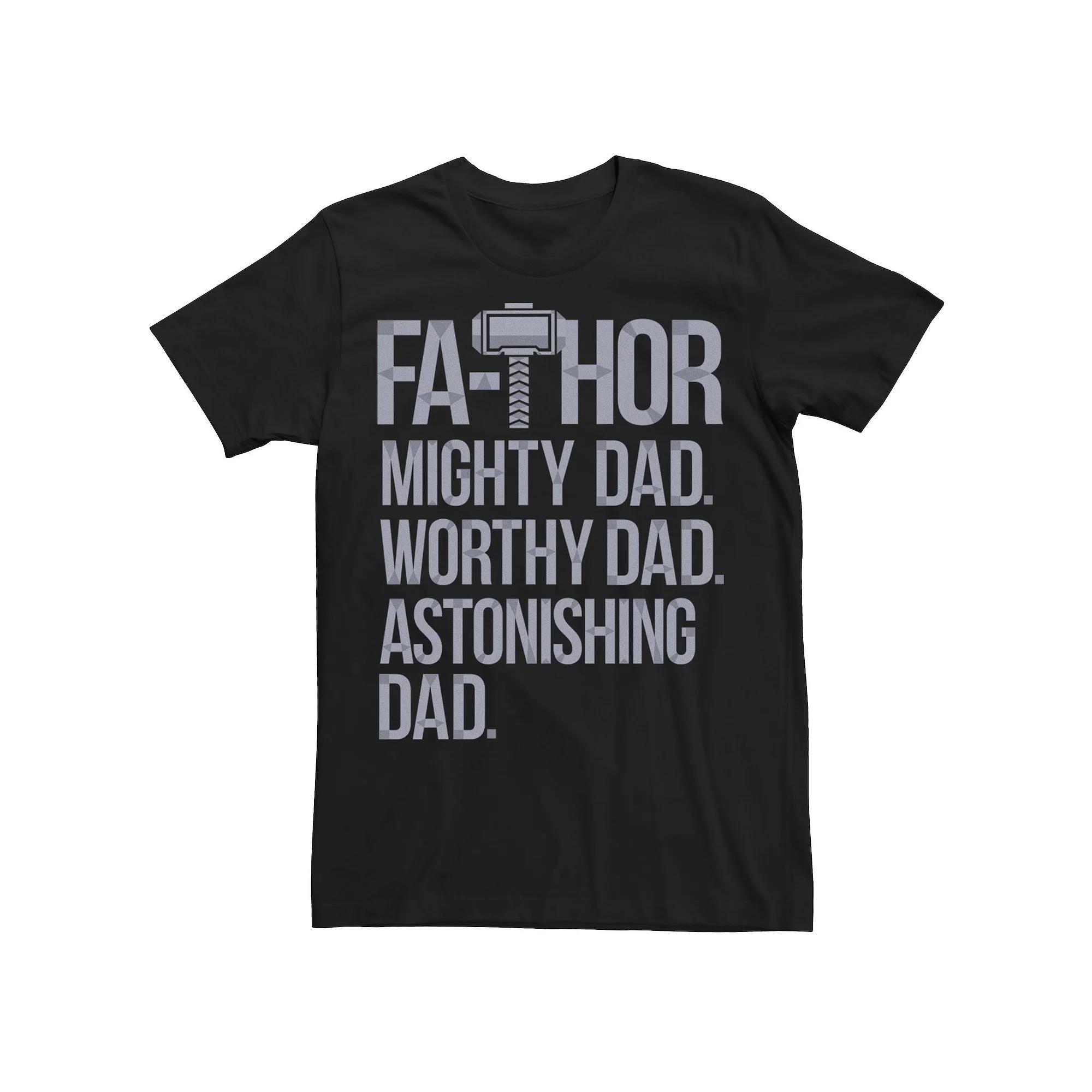 Mens Marvel Fa-Thor Mighty Worthy Astonishing Dad Fathers Day Graphic Tee Product Image