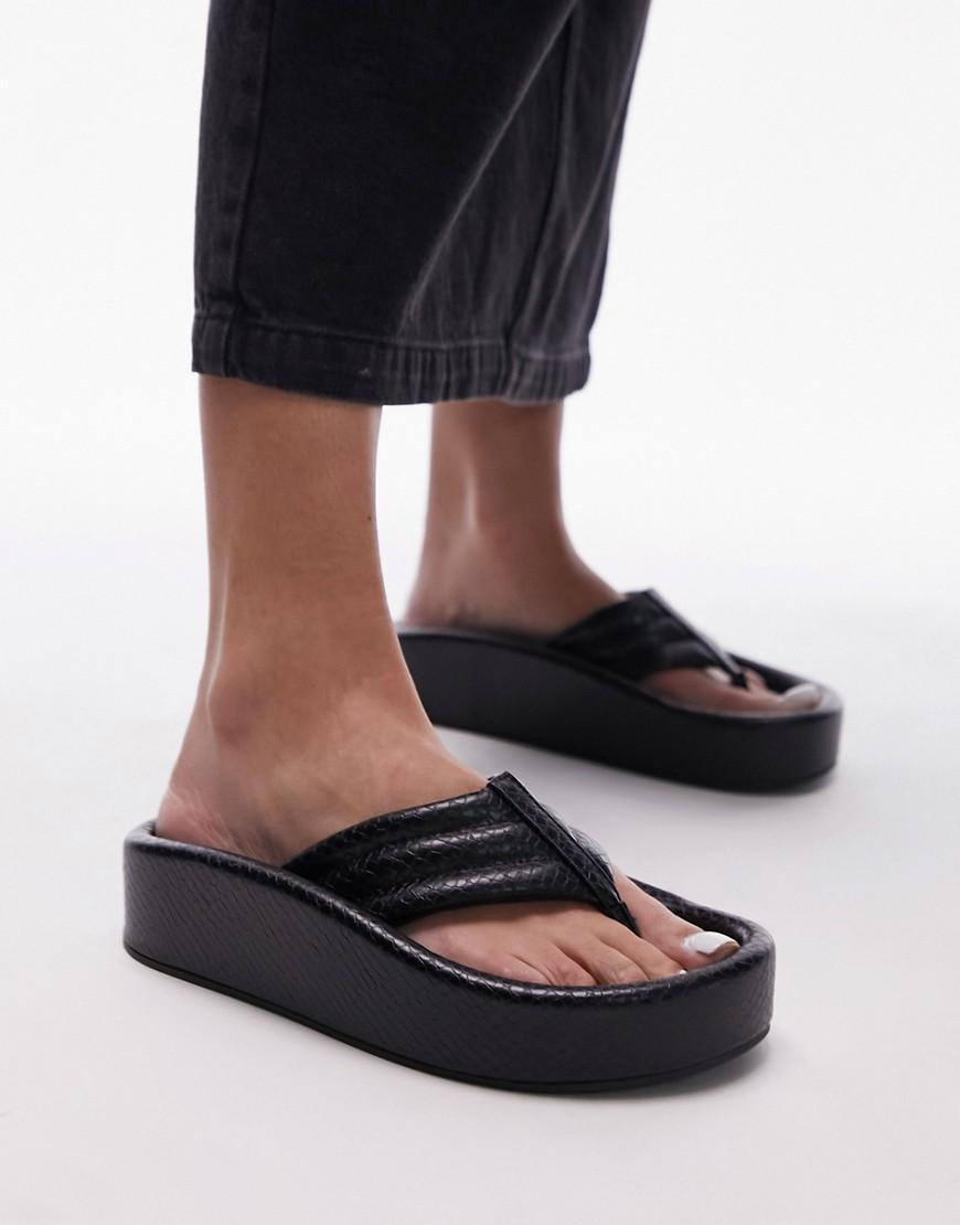 Topshop Gigi toepost sunken footbed sandals Product Image