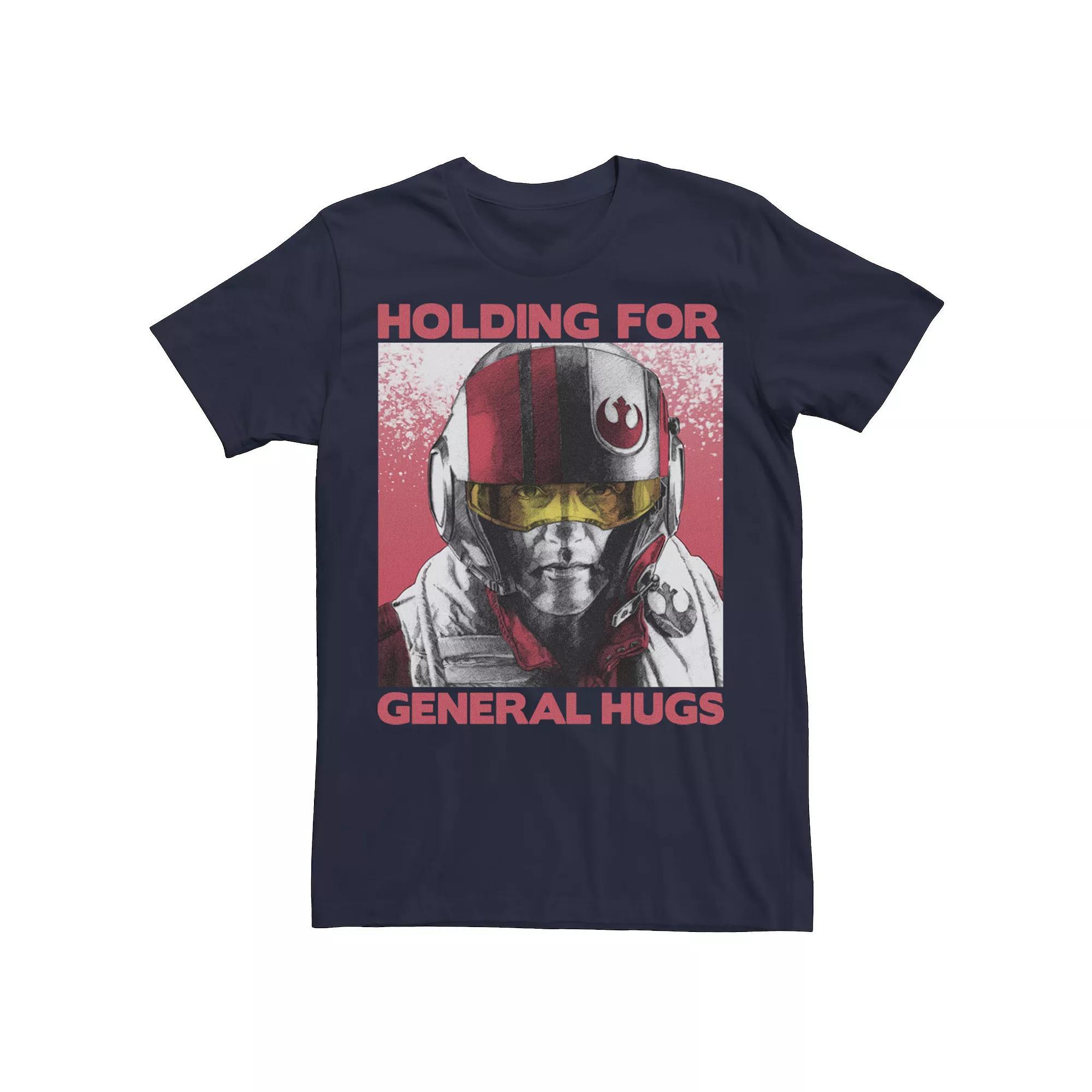 Men's Star Wars: The Last Jedi Holding For General Hugs Poster Tee, Size: Large, Blue Product Image