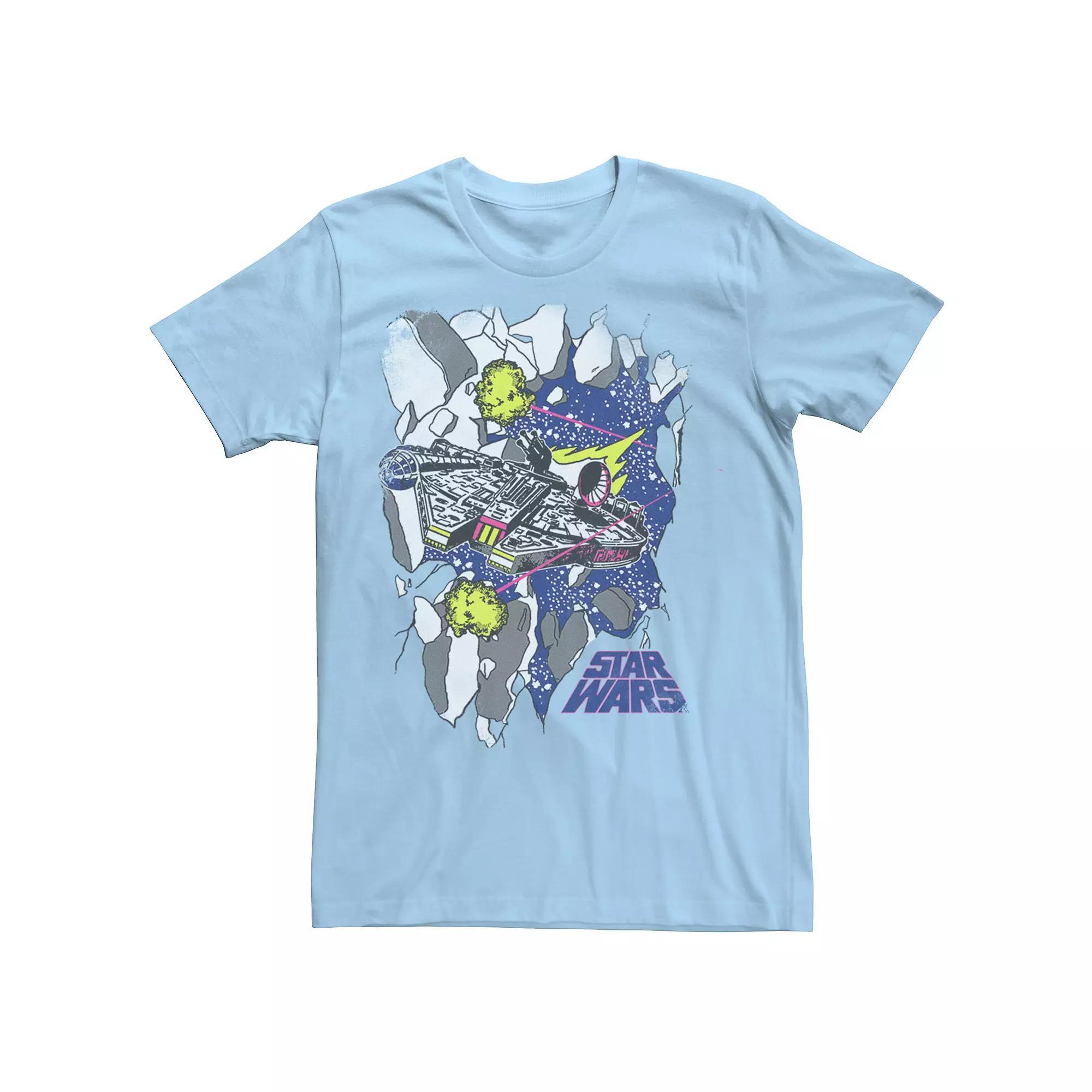 Men's Star Wars Falcon Breakthrough Asteroids Tee, Size: XXL, Light Blue Product Image
