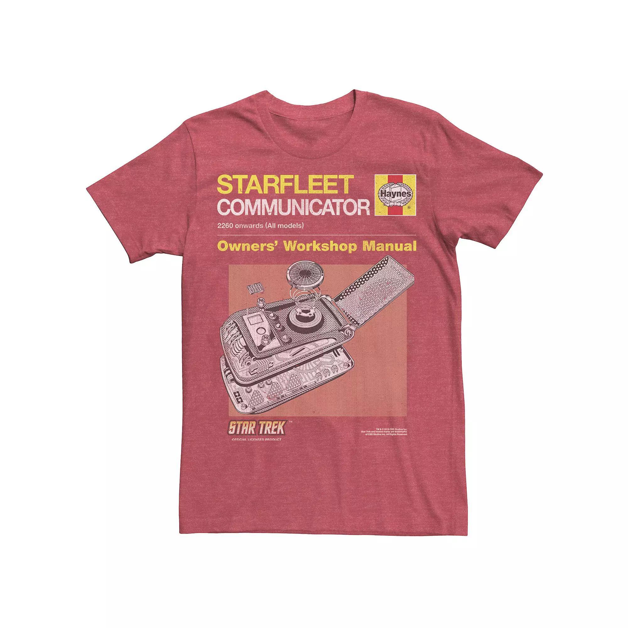Men's Star Trek Original Series Haynes Manual Tee, Size: Large, Red Grey Product Image