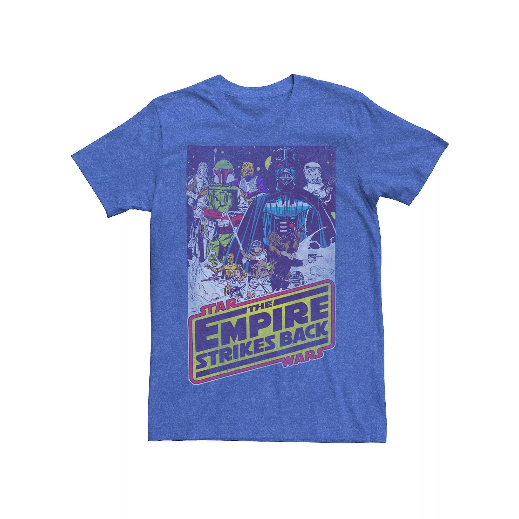 Mens Star Wars Empire Strikes Back Villain Poster Tee Royal Grey Product Image