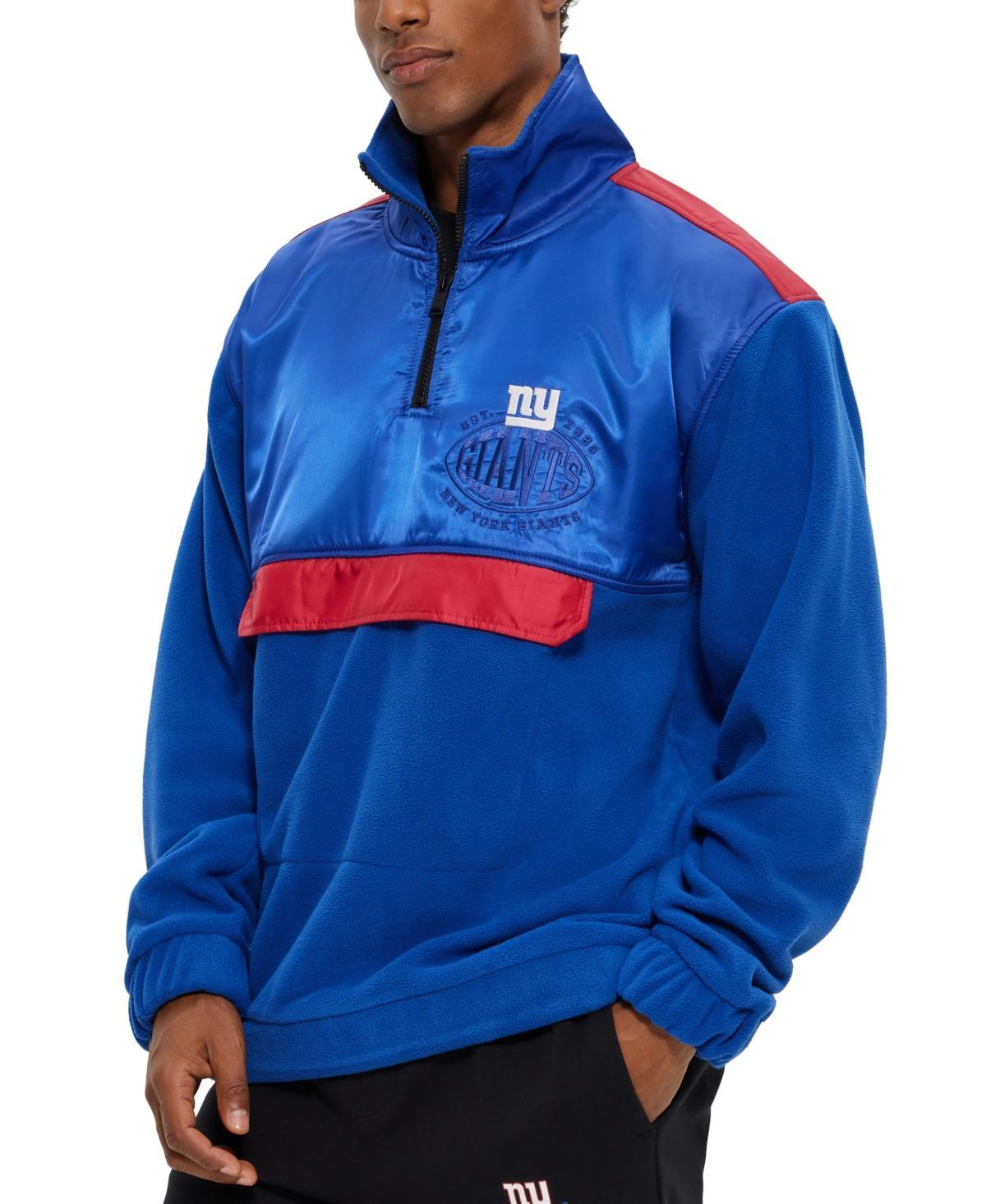HUGO BOSS Boss X Nfl Zip-neck Sweatshirt With Collaborative Branding In Giants Medium Blue Product Image