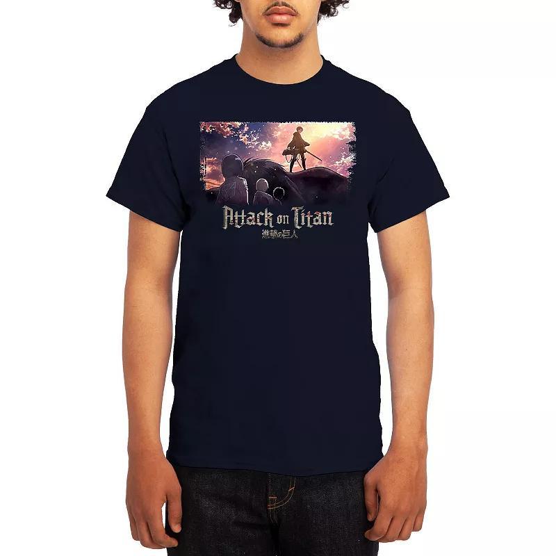 Men's Attack on Titan Standing Pile Tee, Size: Large, Red Product Image