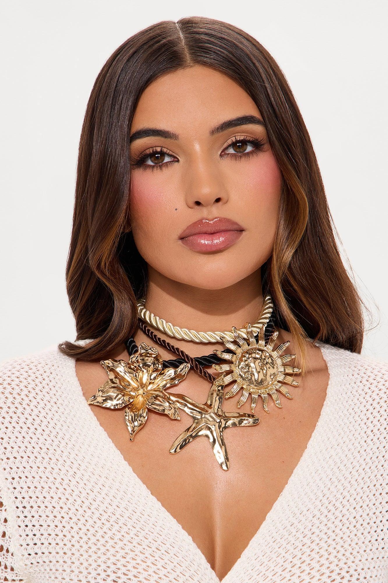 Sand And Stars 3 Piece Necklace Set - Gold/combo Product Image