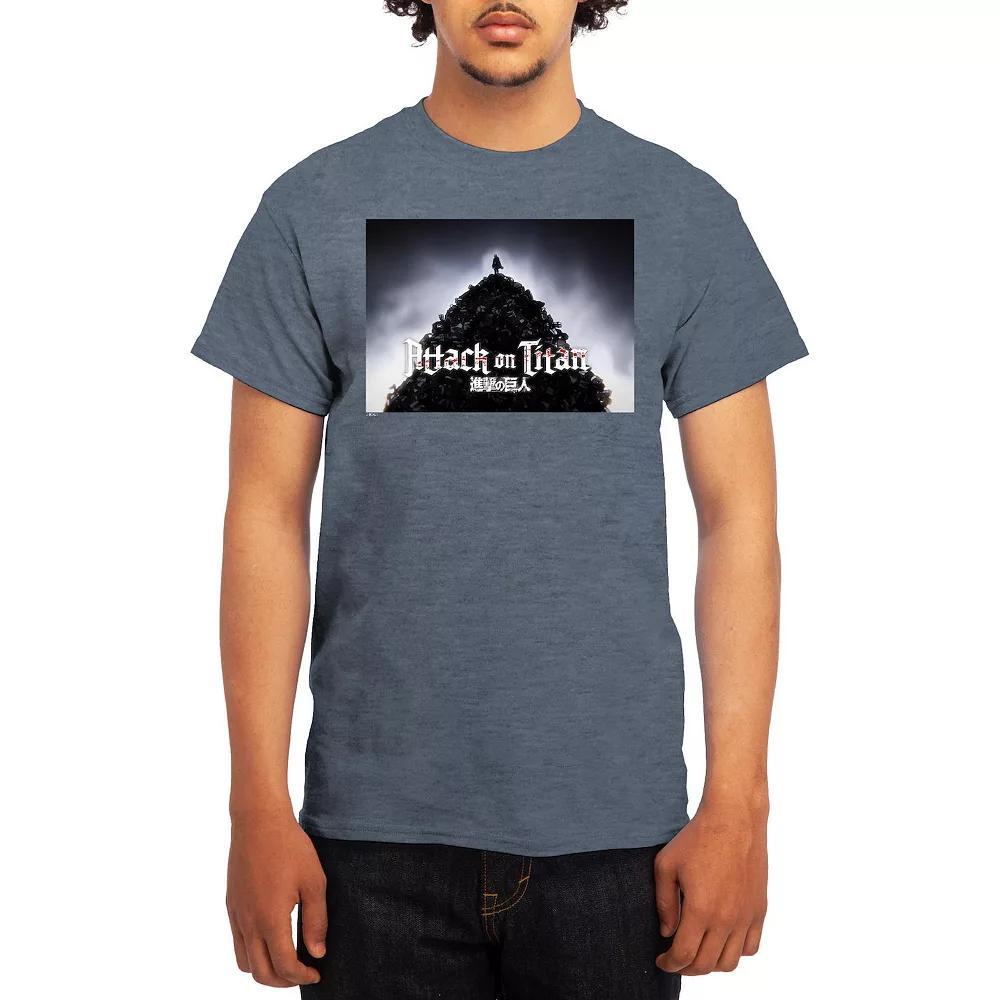 Men's Attack on Titan Standing Pile Tee, Size: Large, Red Product Image
