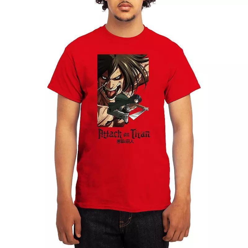 Men's Attack on Titan Eren & Mikasa Tee, Boy's, Size: Small, Green Product Image