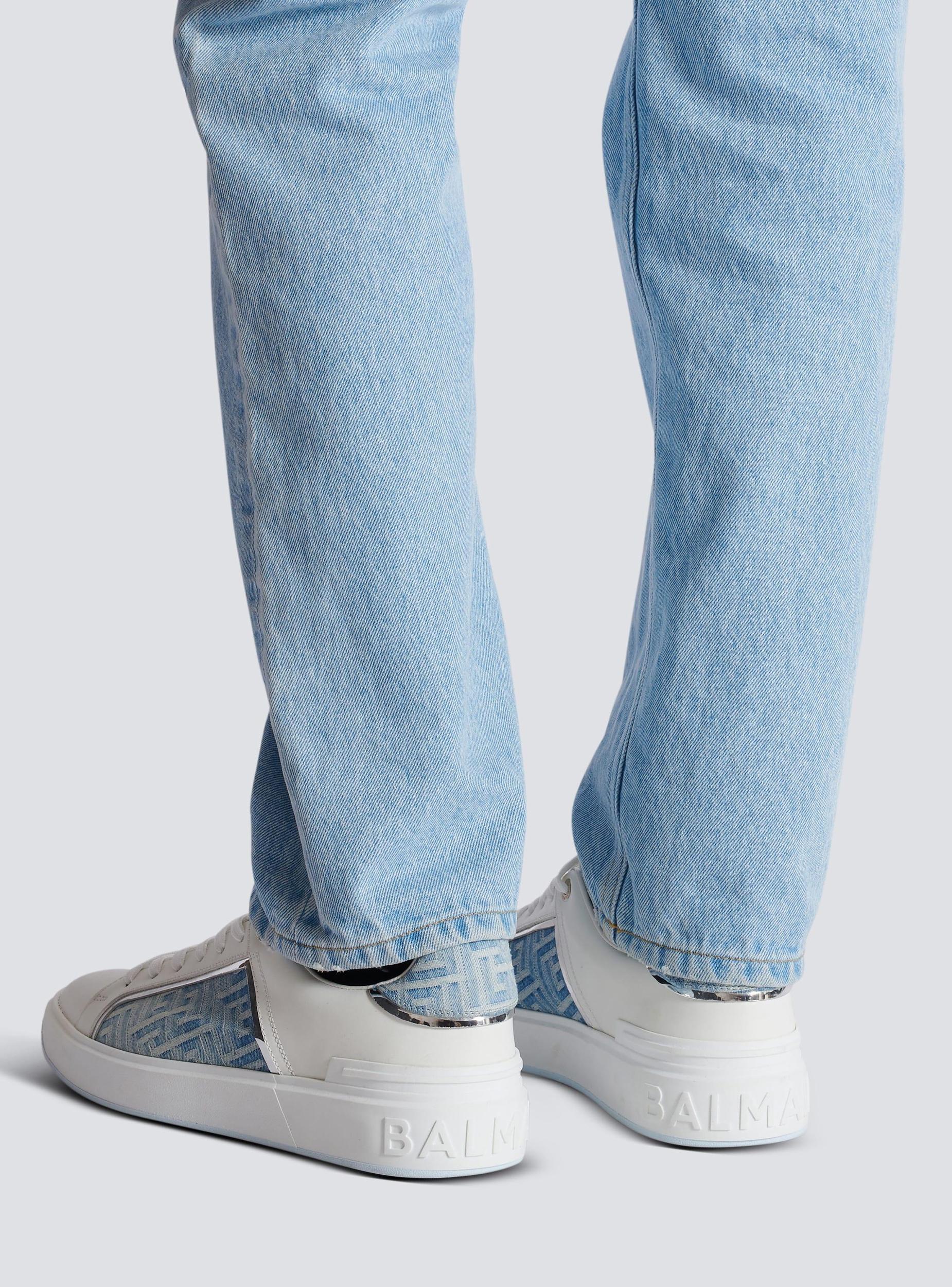 B-Court sneakers in leather and denim Product Image