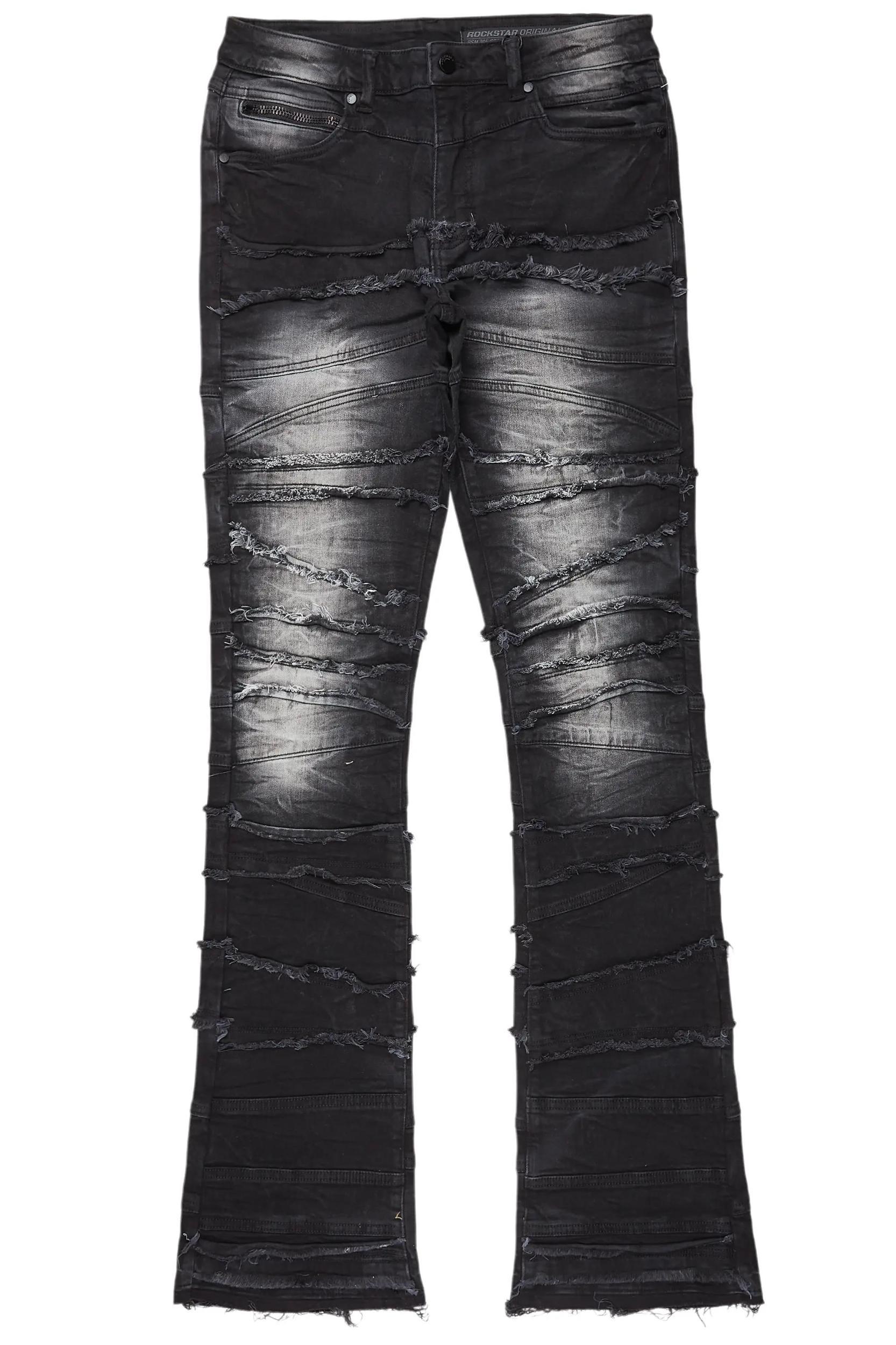 Franko Black Stacked Flare Jean Male Product Image