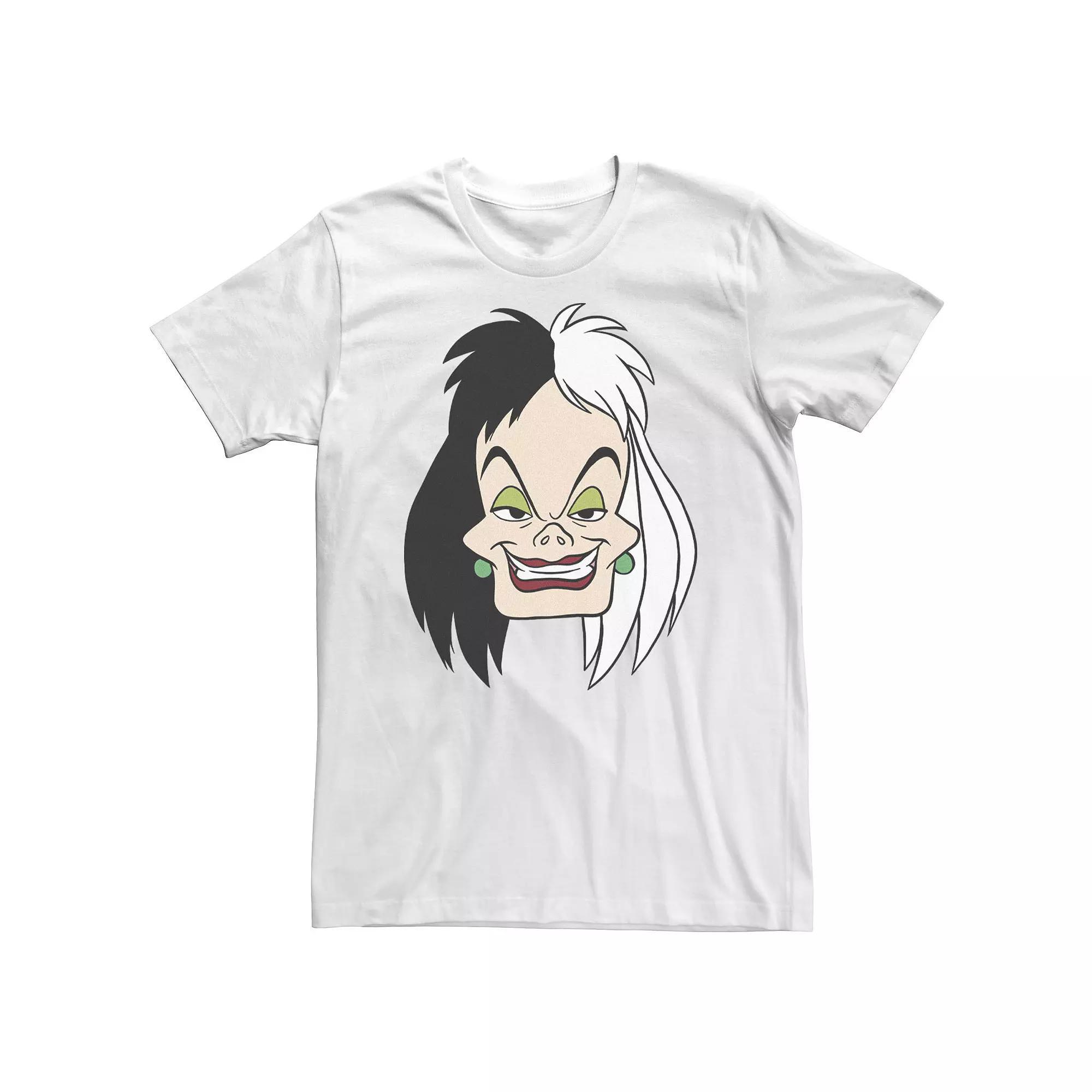 Big & Tall Disney 101 Dalmatians Cruella De Vil Big Face Tee, Men's, Size: 4XL, White Product Image