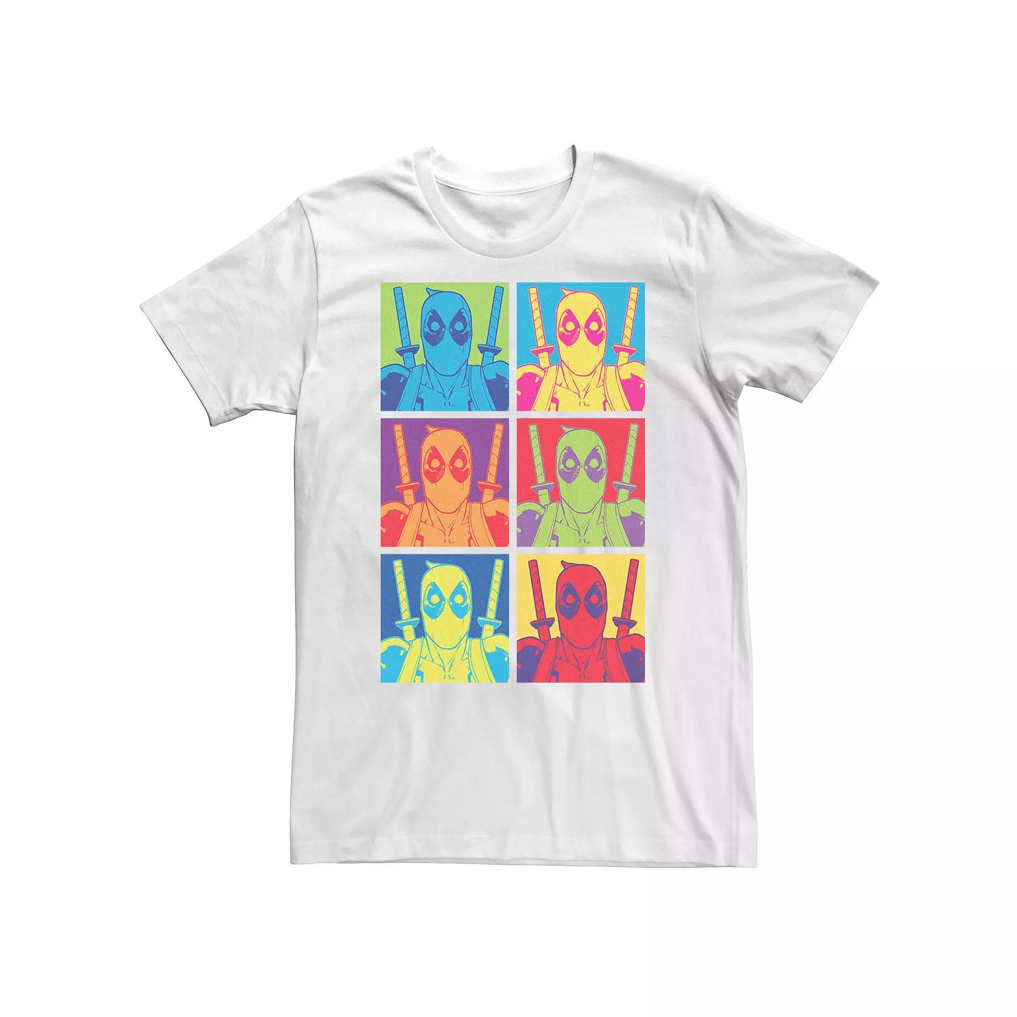 Big & Tall Marvel Deadpool Color Pop Art Box Up Repeat Tee, Mens Product Image
