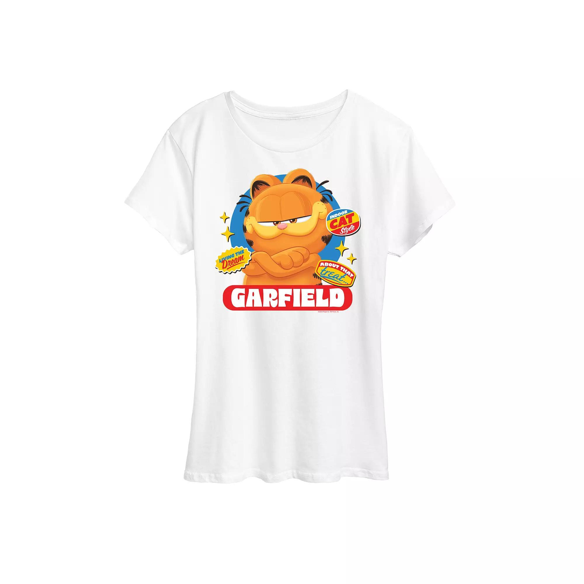 Womens The Garfield Movie Stickers Graphic Tee Product Image