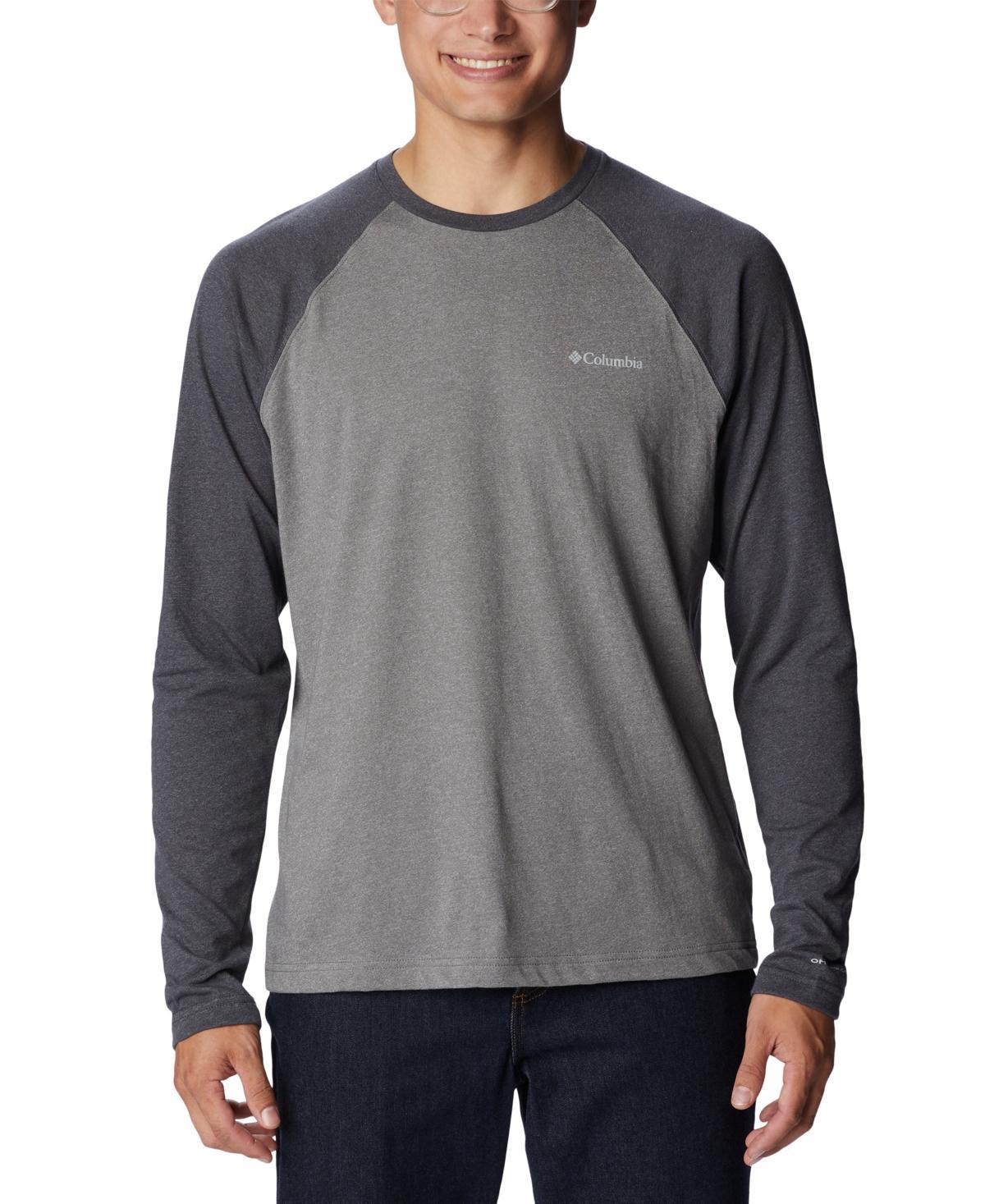 Mens Columbia Thistletown Hills Raglan Long Sleeve Tee City Gray Grey Product Image