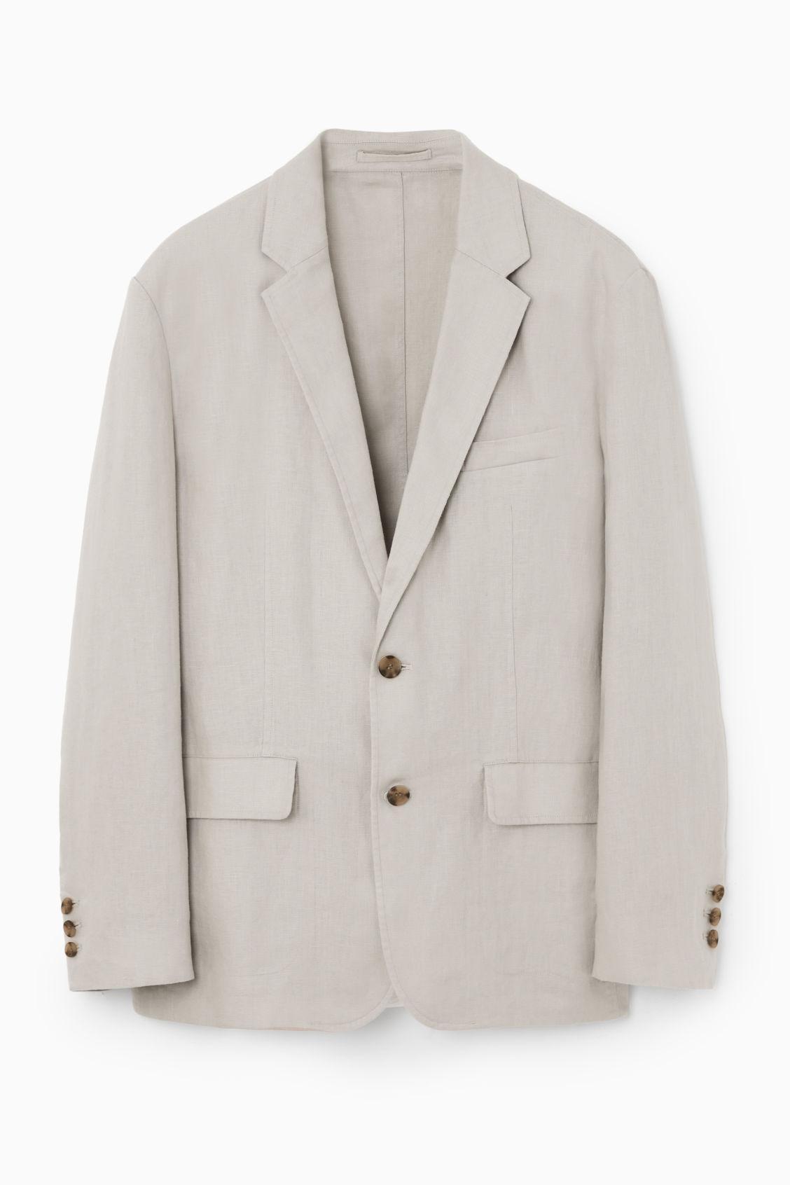 REGULAR UNSTRUCTURED LINEN BLAZER Product Image