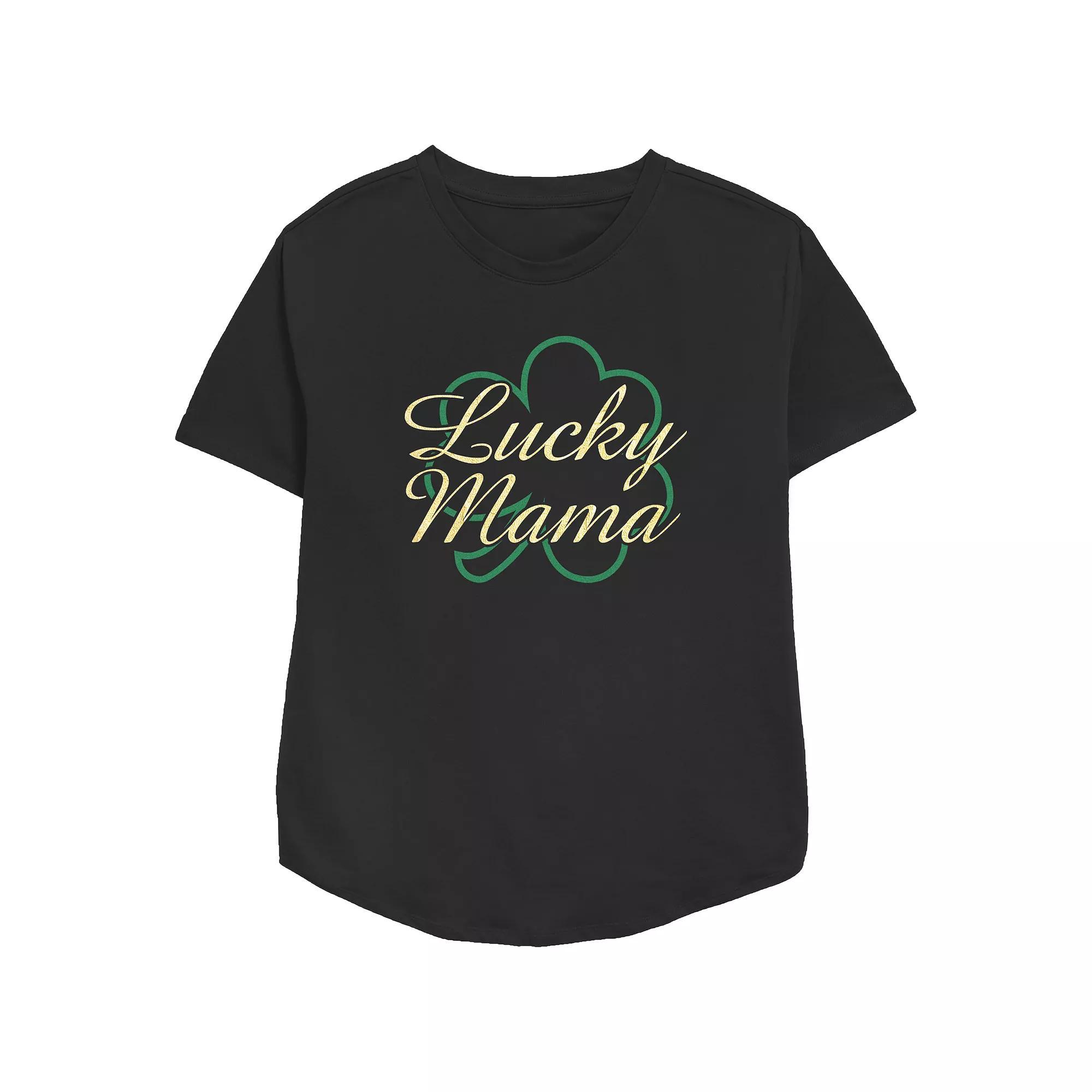 Women's Mom Relaxed Fit Graphic Tee, Size: Small, Black Product Image