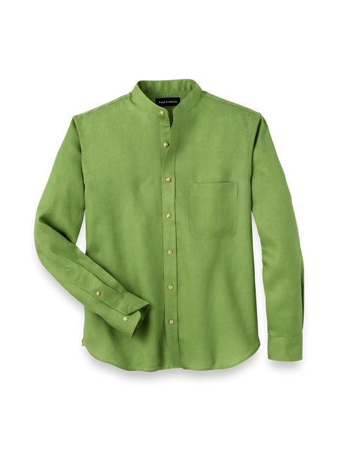 Linen Solid Casual Shirt - Green Product Image