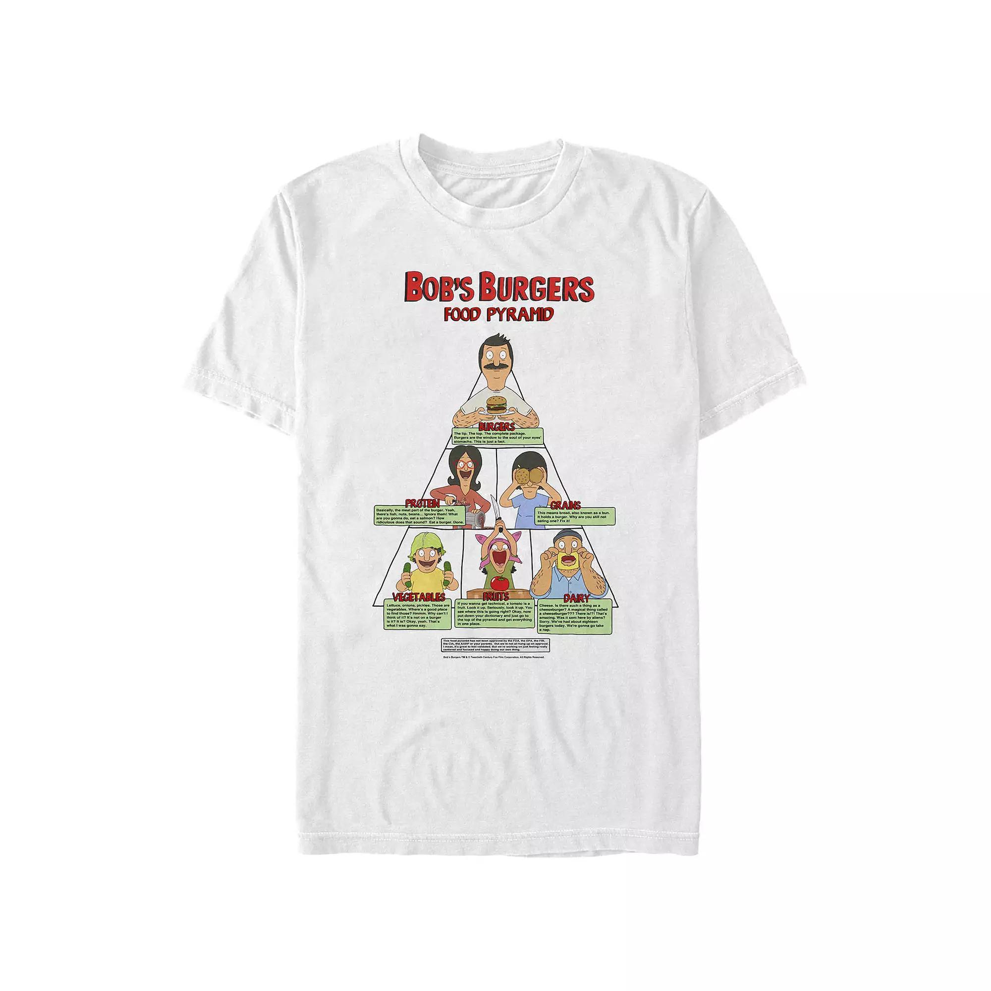 Men's Bob's Burgers Food Pyramid Graphic Tee, Size: Large, White Product Image