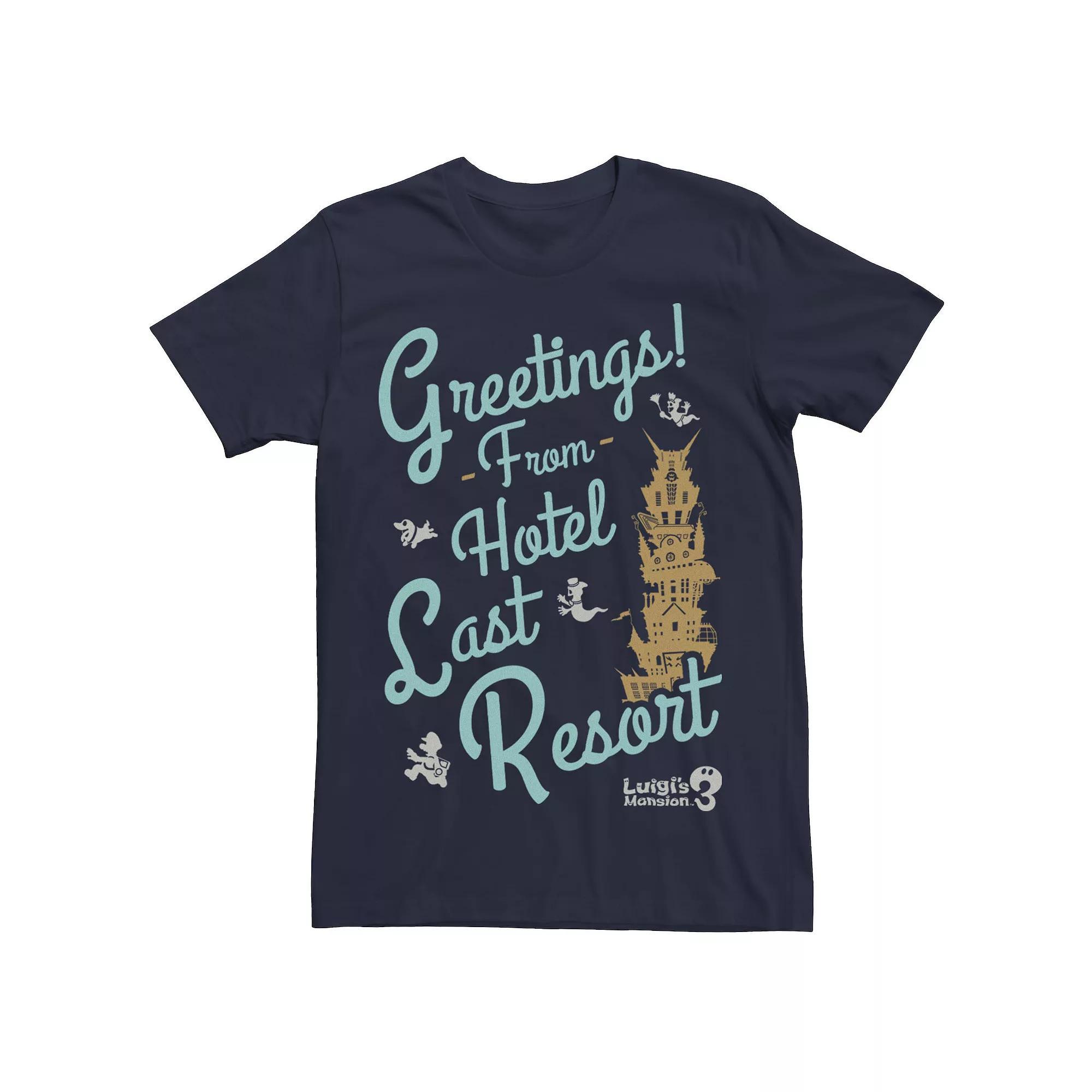 Men's Nintendo Luigi's Mansion 3 Greetings From Hotel Last Resort Graphic Tee, Size: Small, Blue Product Image