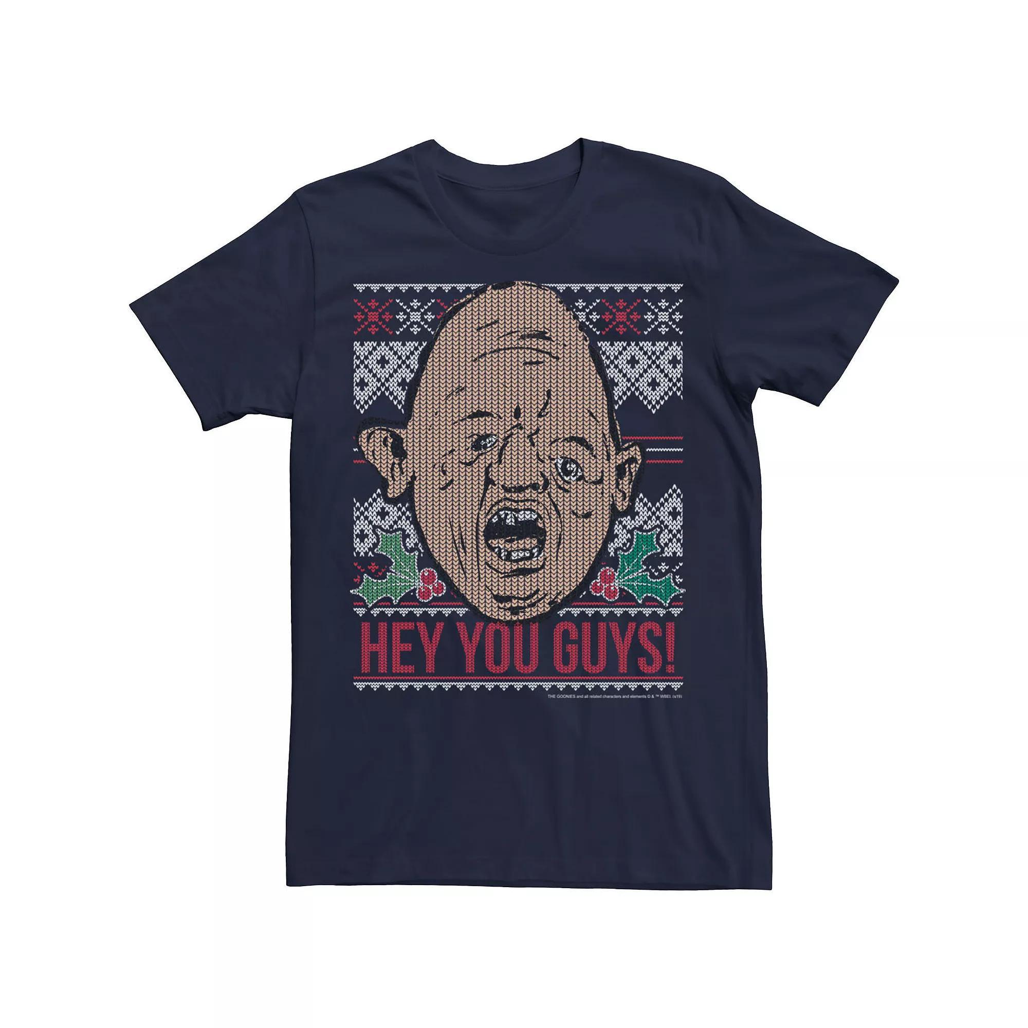 Men's The Goonies Sloth Hey You Guys Ugly Christmas Style Tee, Size: Large, Blue Product Image