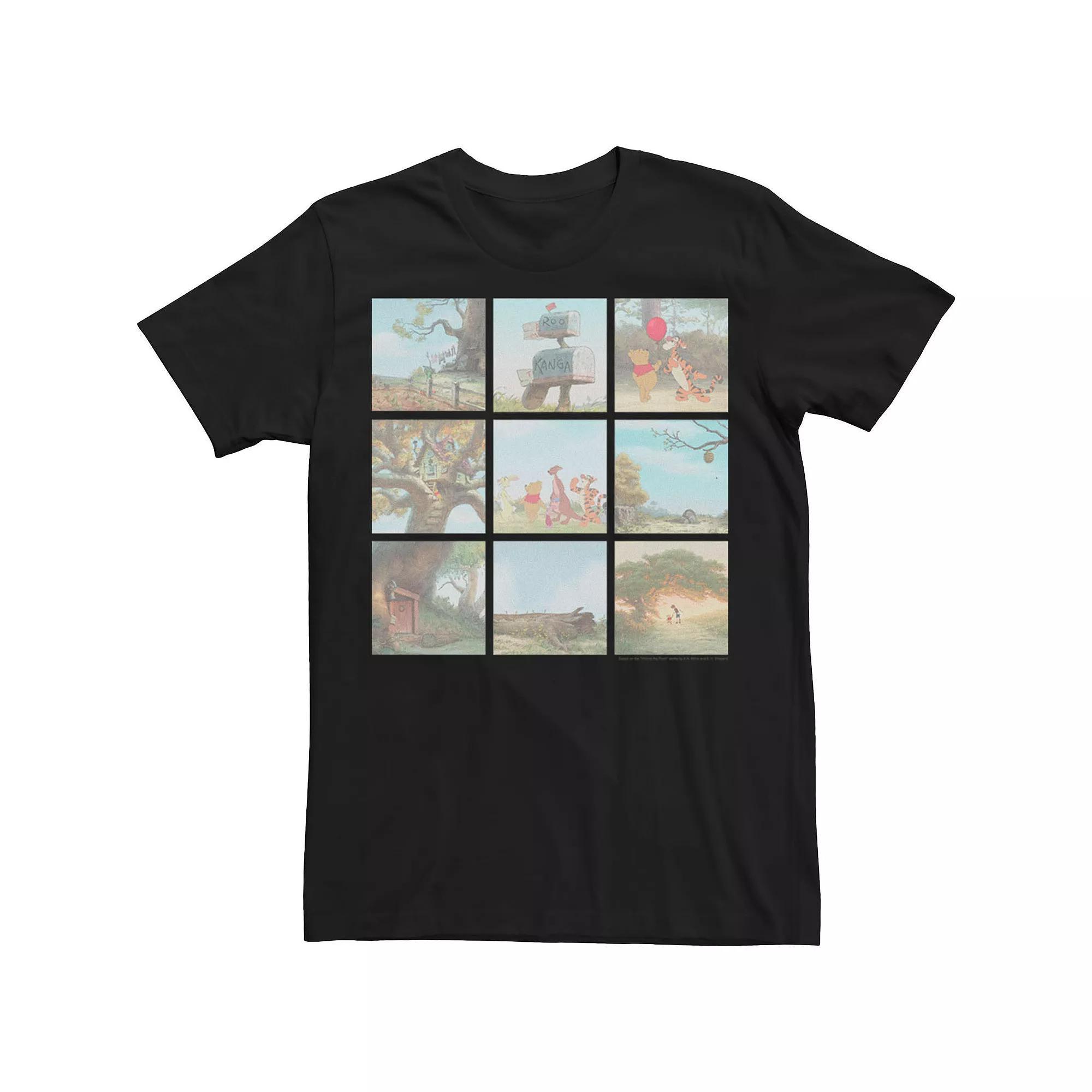 Disney's Winnie The Pooh Men's Scene Pane Tee, Size: Large, Blue Product Image