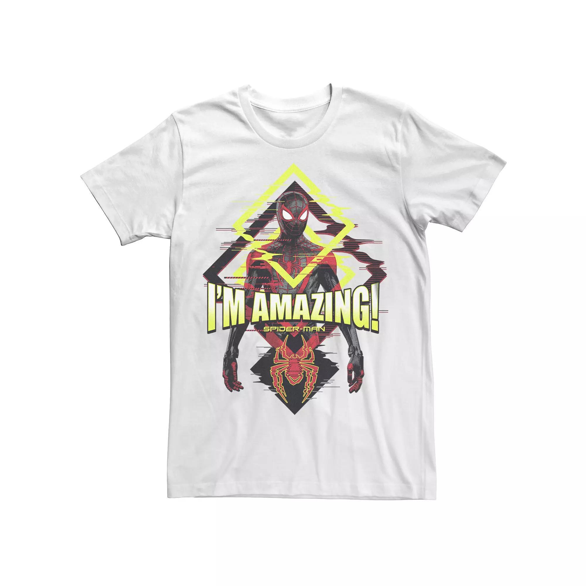Men's Marvel Comics Retro Ultimate Spider-Man Miles Morales I'm Amazing Graphic Tee, Size: Medium, White Product Image