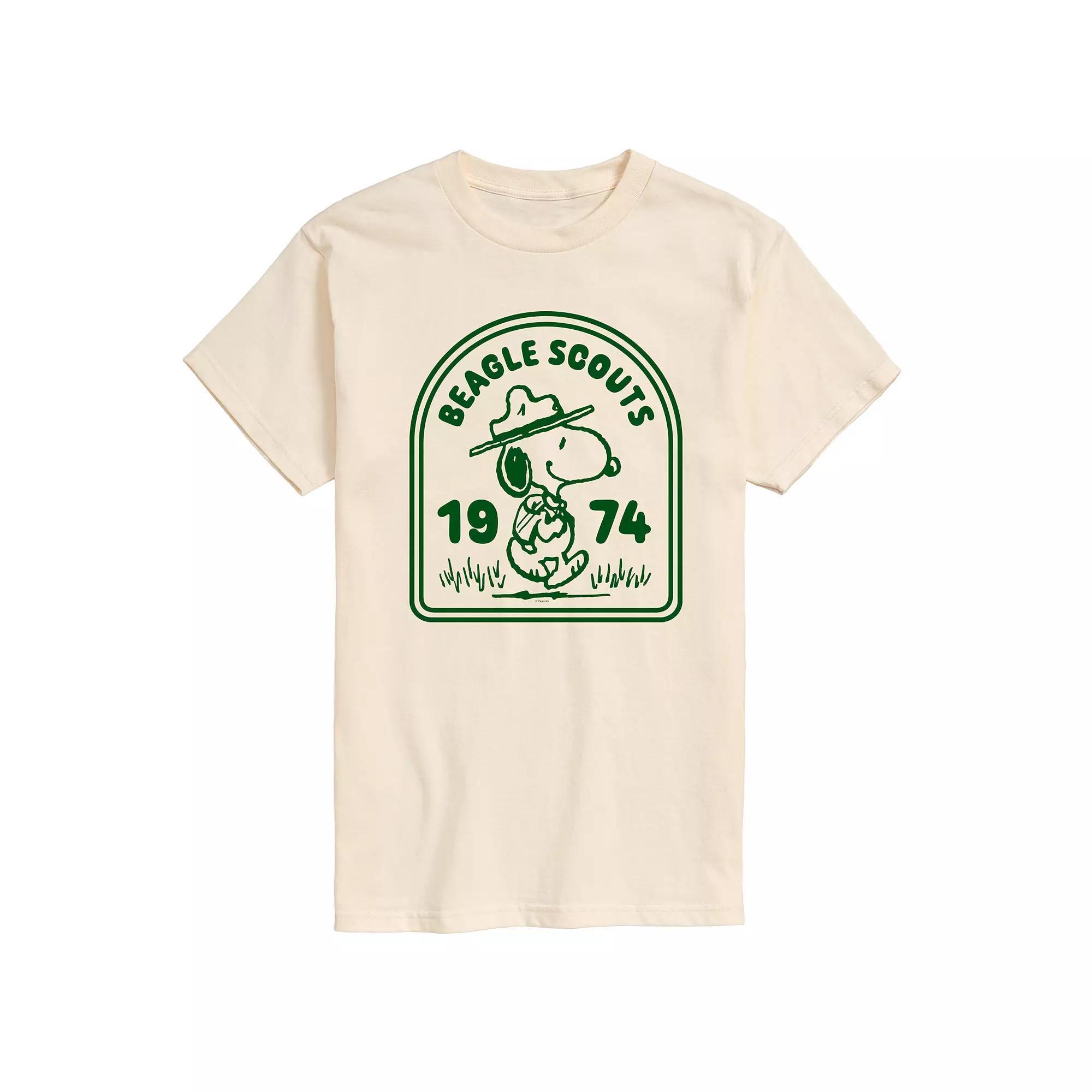 Men's Peanuts Beagle Scouts Badge Graphic Tee, Size: Large, White Product Image