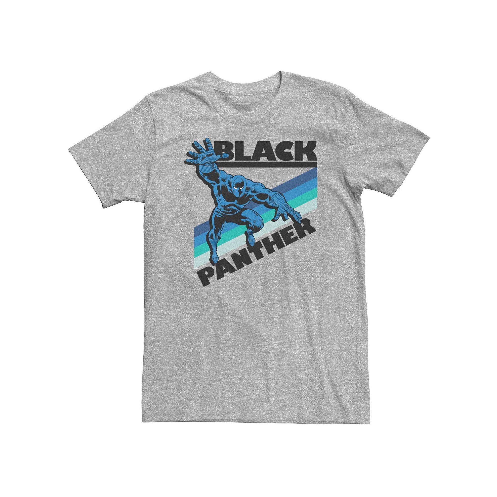Big & Tall Marvel Avengers Black Panther Retro Line Portrait Tee, Men's, Size: 4XLT, Athletic Grey Product Image