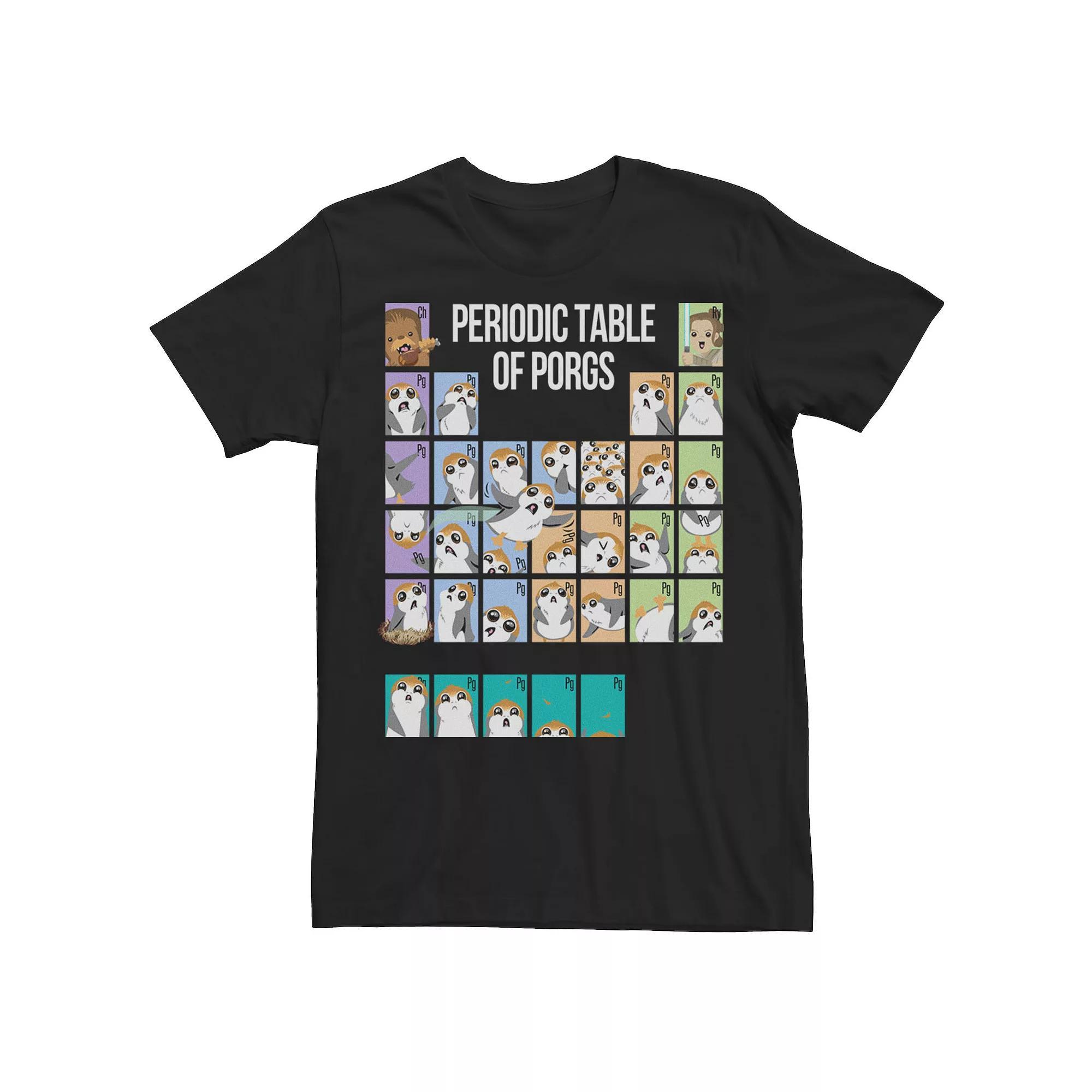Men' Star Wars Porg Periodic Table Tee, Men's, Size: XXL, Black Product Image