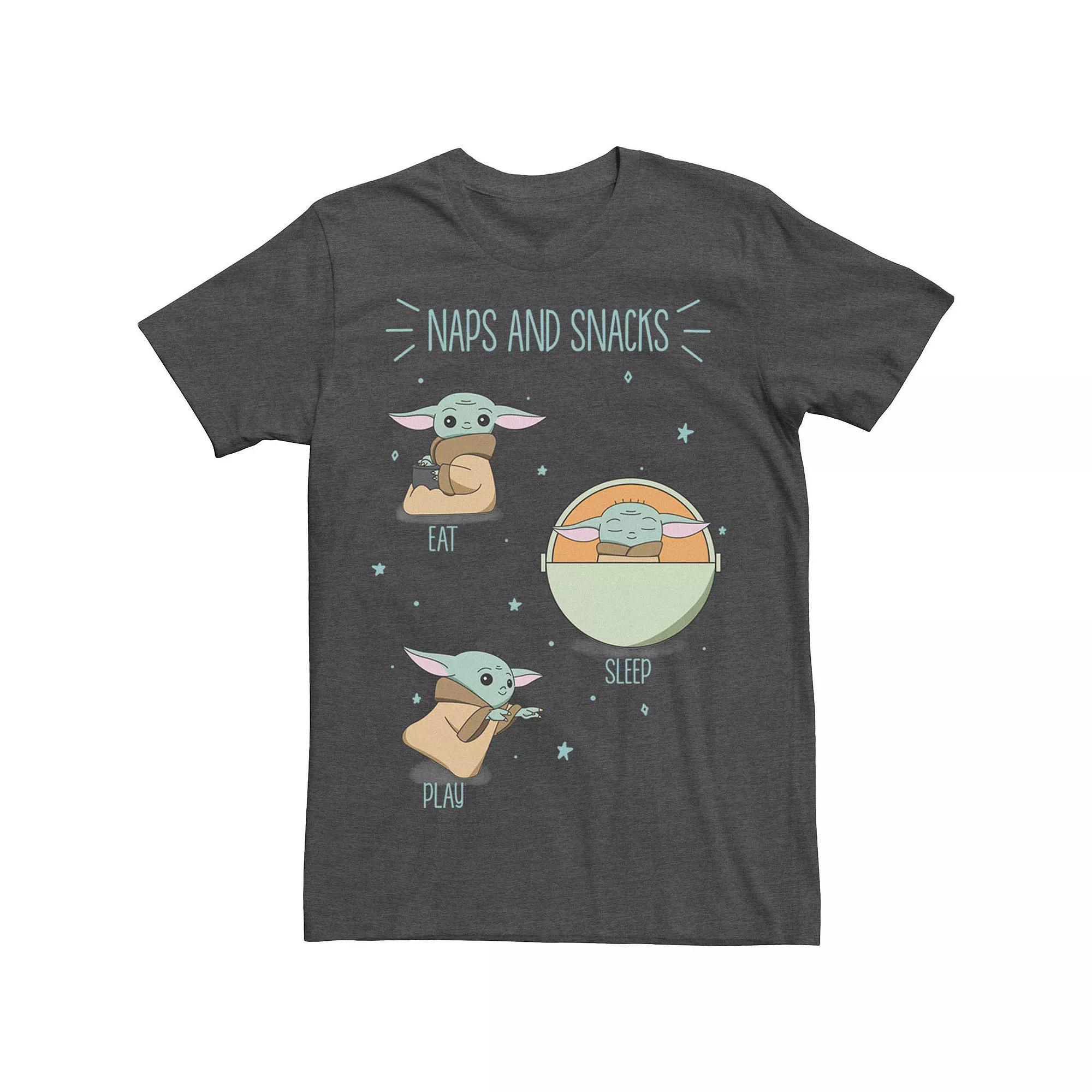 Big & Tall Star Wars The Mandalorian The Child Naps And Snacks Doodles Tee, Men's, Size: 5XL, Grey Heather Product Image